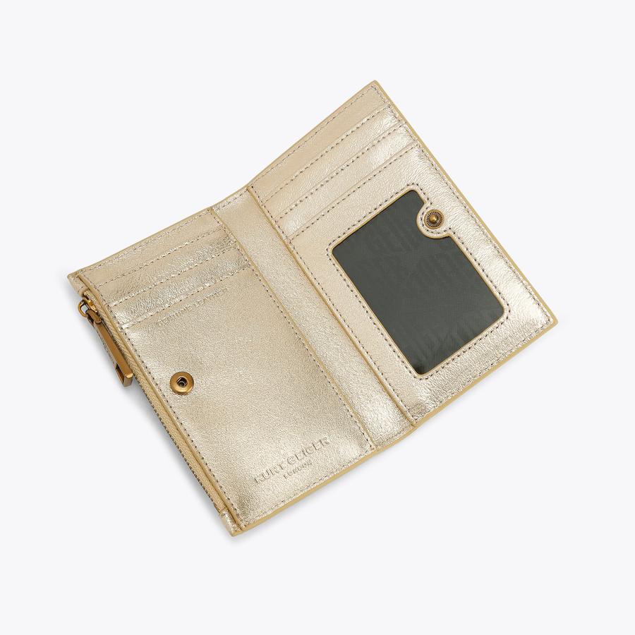 SHOREDITCH BIFOLD WALLET Metallic Gold Zipped Pocket by Kurt