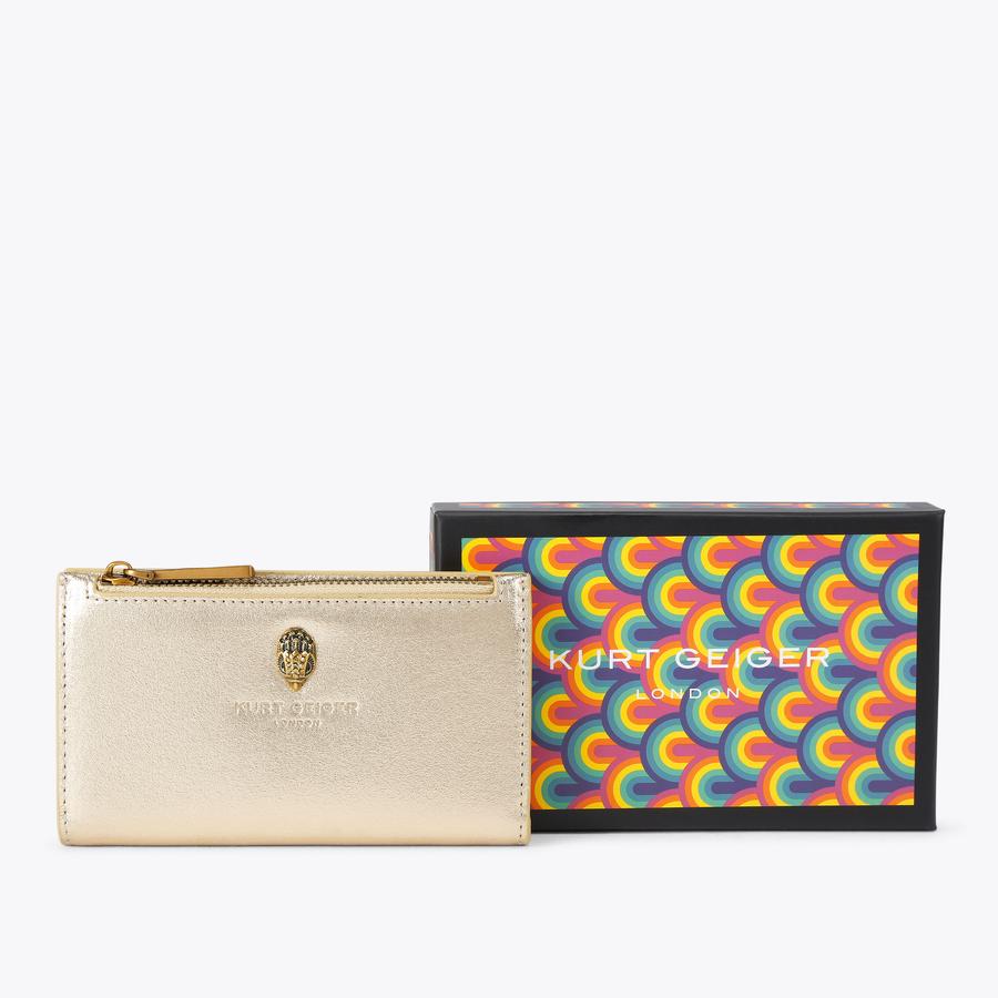 SHOREDITCH BIFOLD WALLET Metallic Gold Zipped Pocket by Kurt