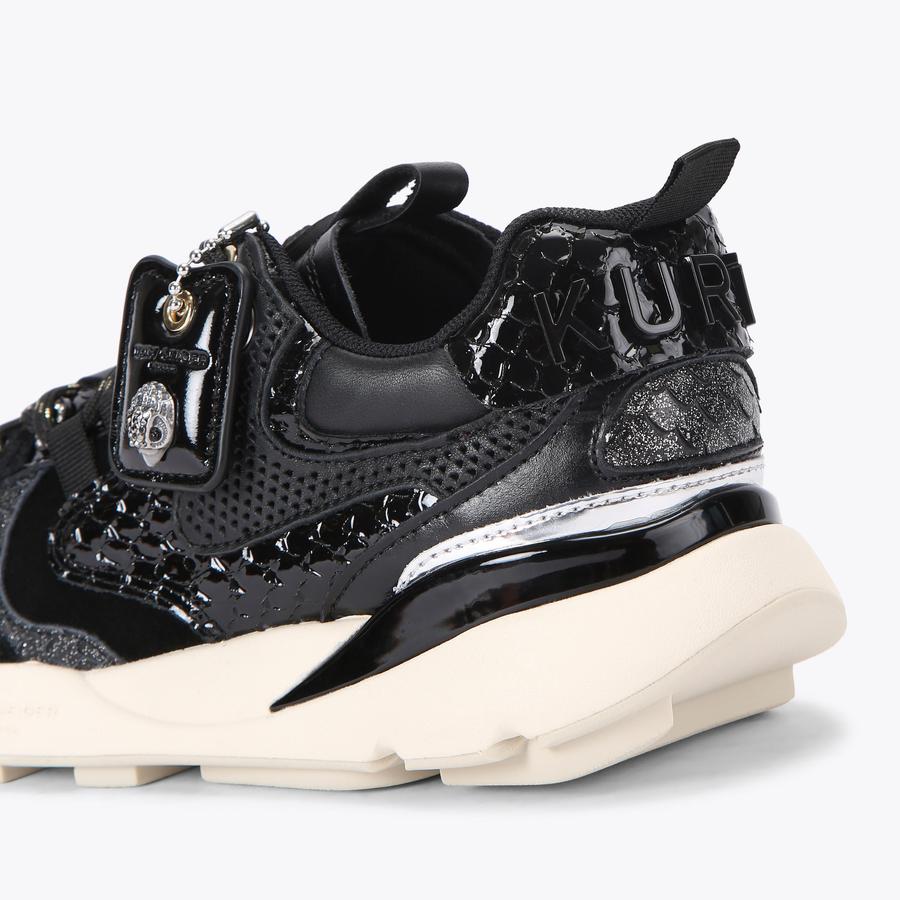 【送料込】NOVEMBER ARTISTE BLACK DESIGN 150cm KURT RUNNER Black 3D embossed sneaker by KURT GEIGER LONDON