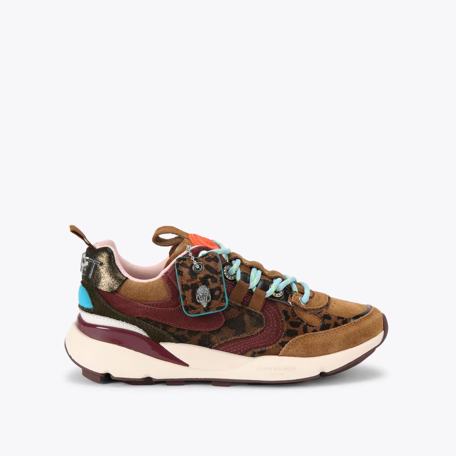 靴 HARROGATE  SLONE KURT RUNNER Leopard Print Suede Sneaker by KURT GEIGER LONDON