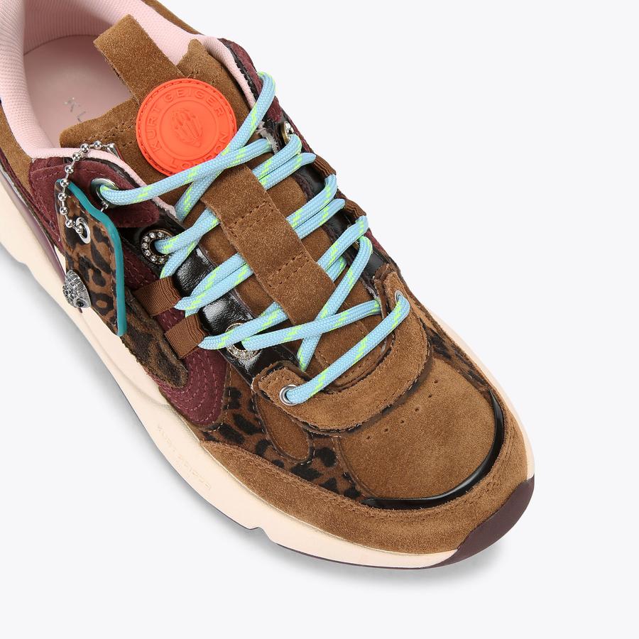 ●LOTONE & J-DOG KURT RUNNER Leopard Print Suede Sneaker by KURT GEIGER LONDON