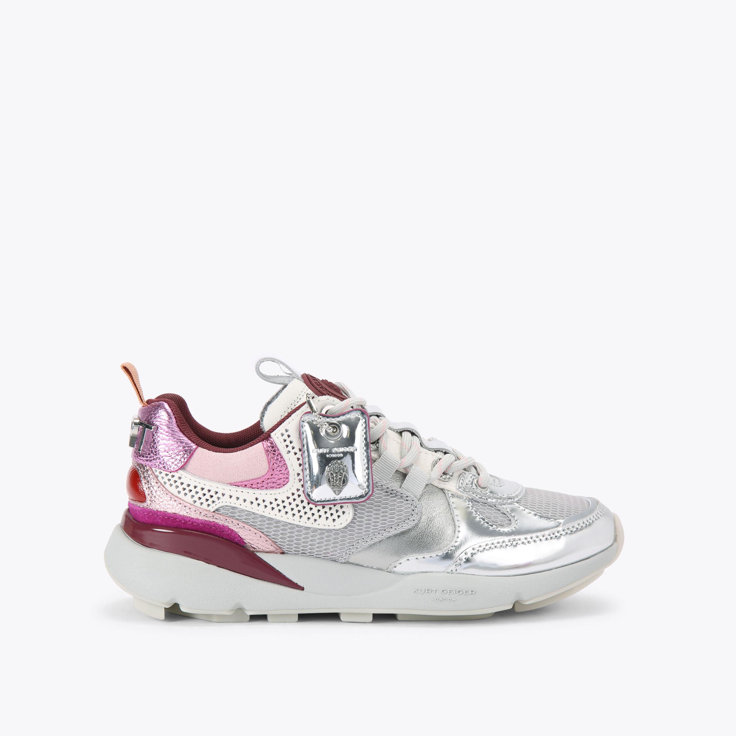 美品 Kearny flanagan KURT RUNNER Silver Metallic Lace Up Sneaker by KURT GEIGER