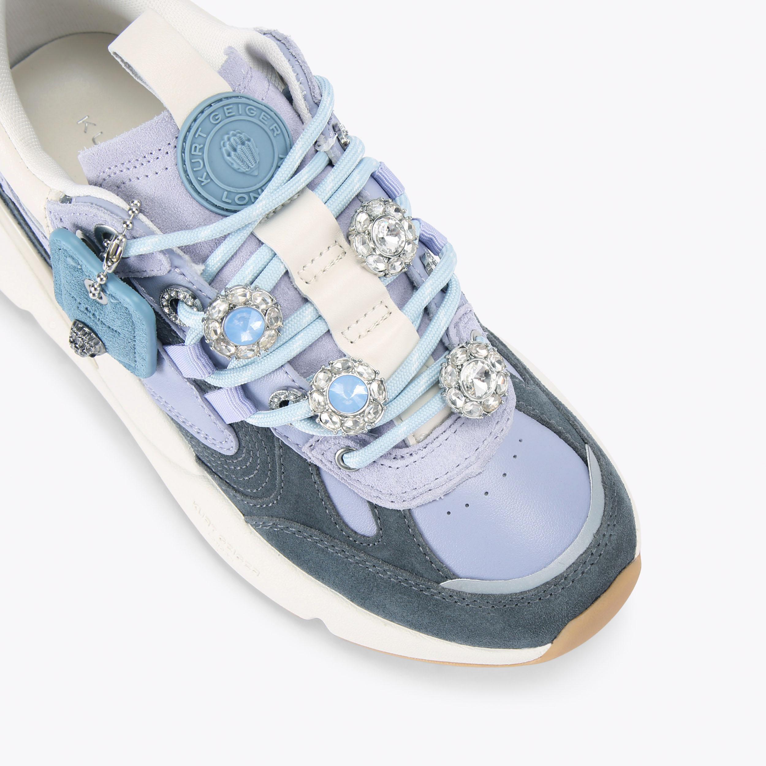 KURT RUNNER Pale Blue Lace Up Sneaker by Kurt Geiger London