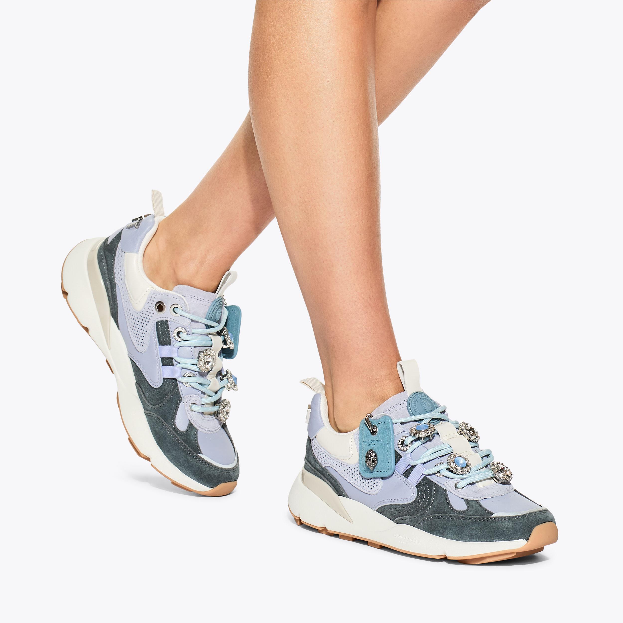 KURT RUNNER Pale Blue Lace Up Sneaker by Kurt Geiger London