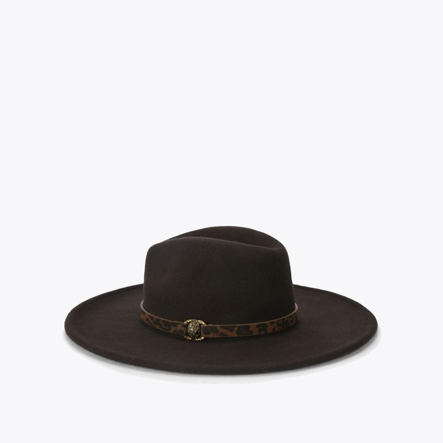 CHELSEA FEDORA Brown Fedora Hat by KURT GEIGER LONDON display picture 1