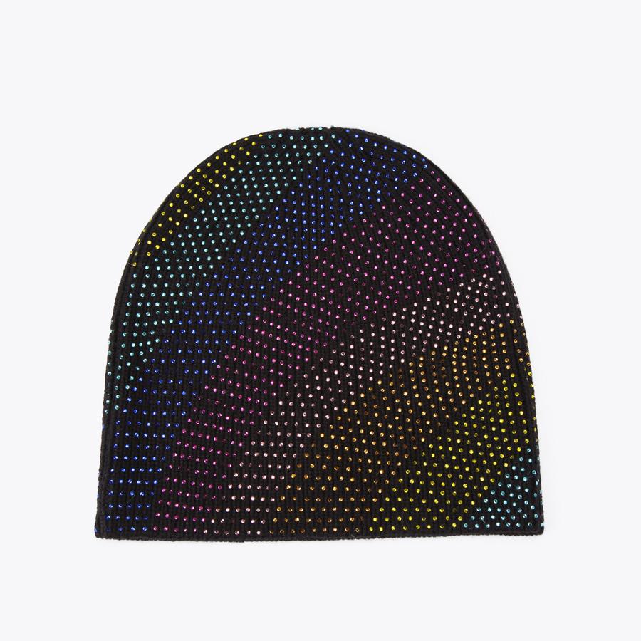 KENSINGTON CRYSTAL BEANIE Black Crystal Beanie Hat by KURT GEIGER