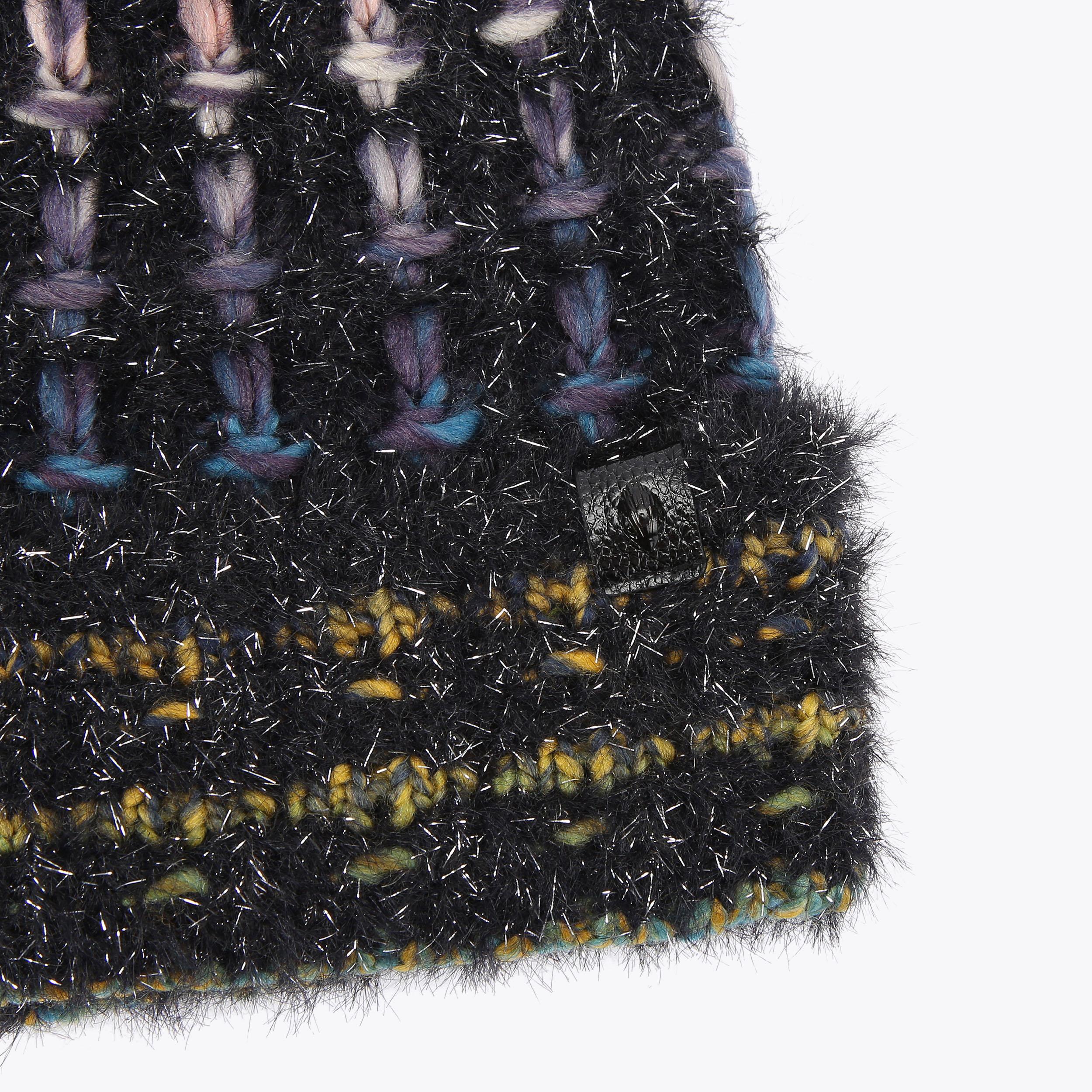 Kurt Geiger Multicolor Patterned houndstooth beanie metallic-rib-beanie-multiother  main image 2