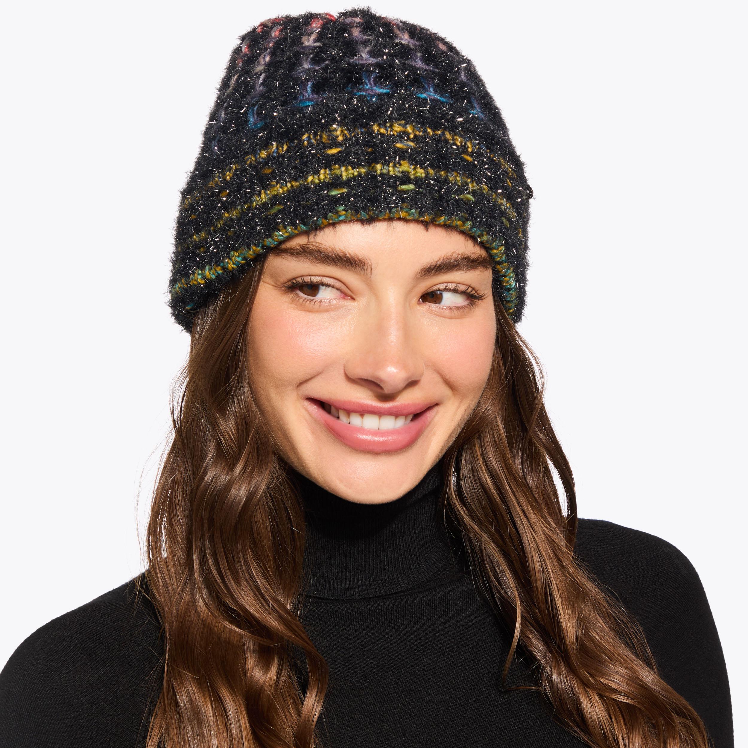 NEW Kurt Geiger Royal Blue Knit Beanie HEART GEM BEANIE Blue Knitted Roll Up Hat by KURT GEIGER LONDON main image 2