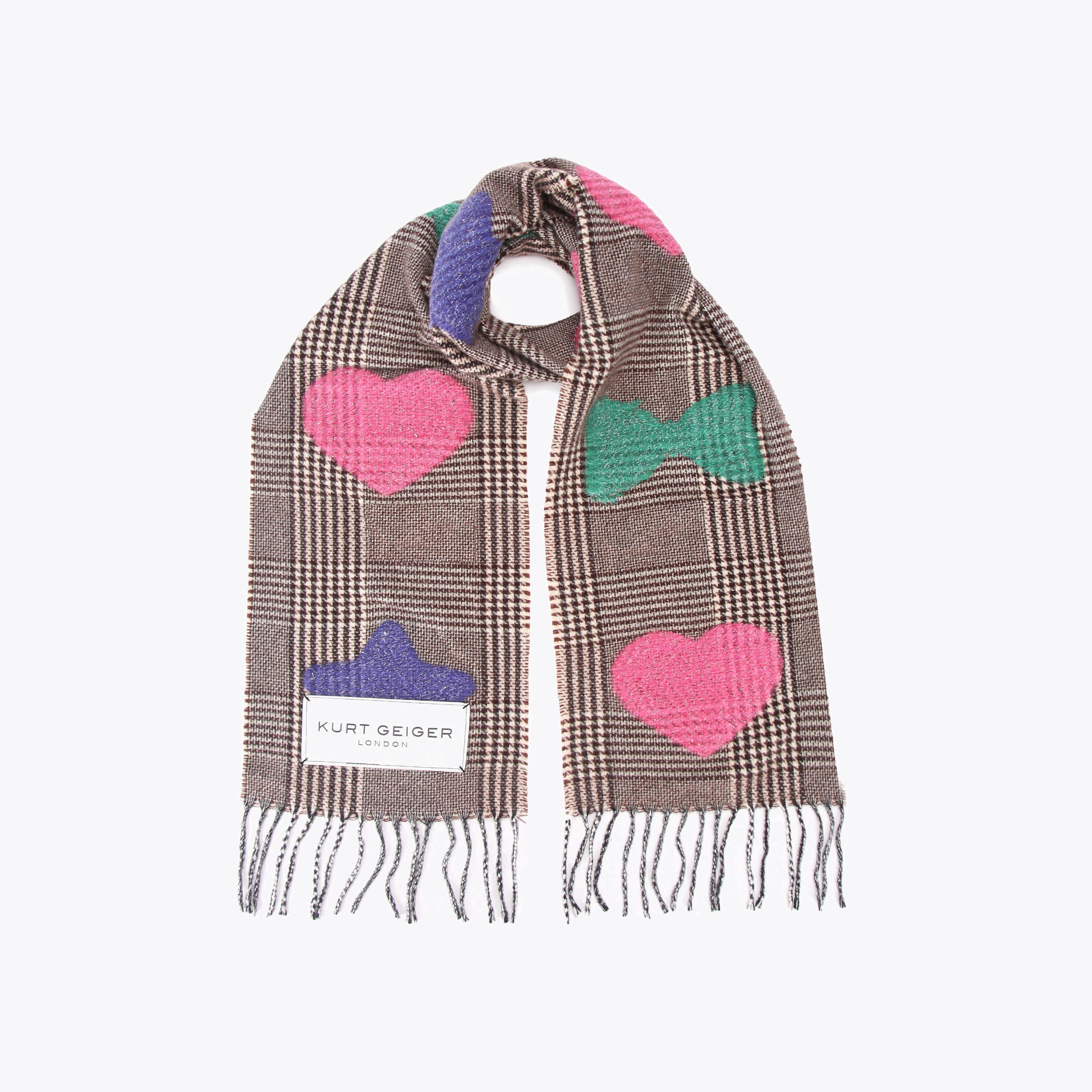 NEEDLE PUNCH SCARF Soft Houndstooth Scarf by KURT GEIGER LONDON