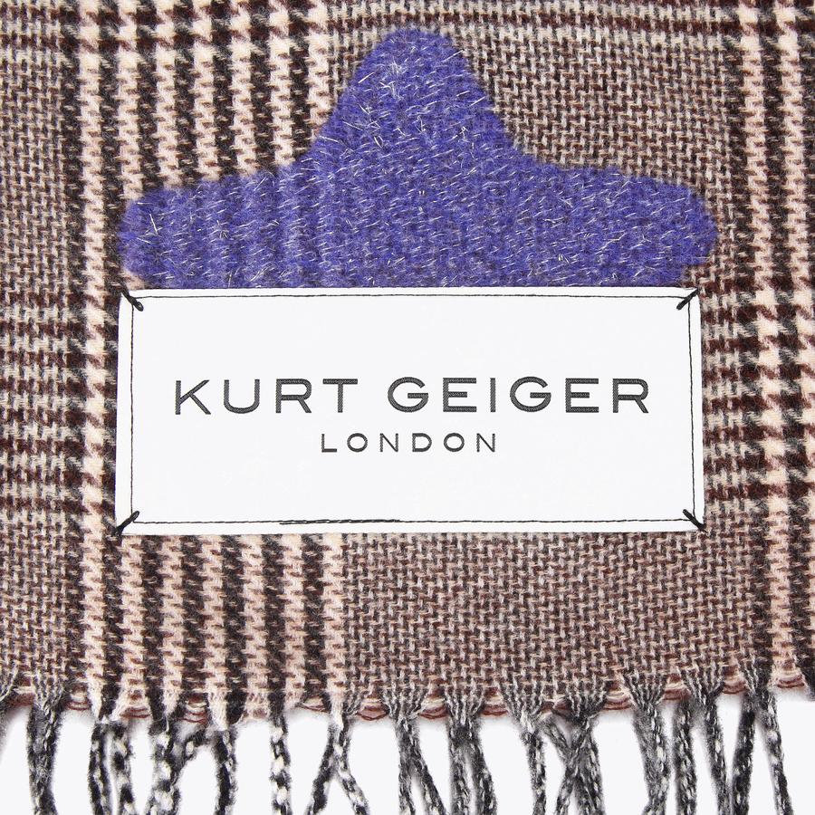NEEDLE PUNCH SCARF Soft Houndstooth Scarf by KURT GEIGER LONDON