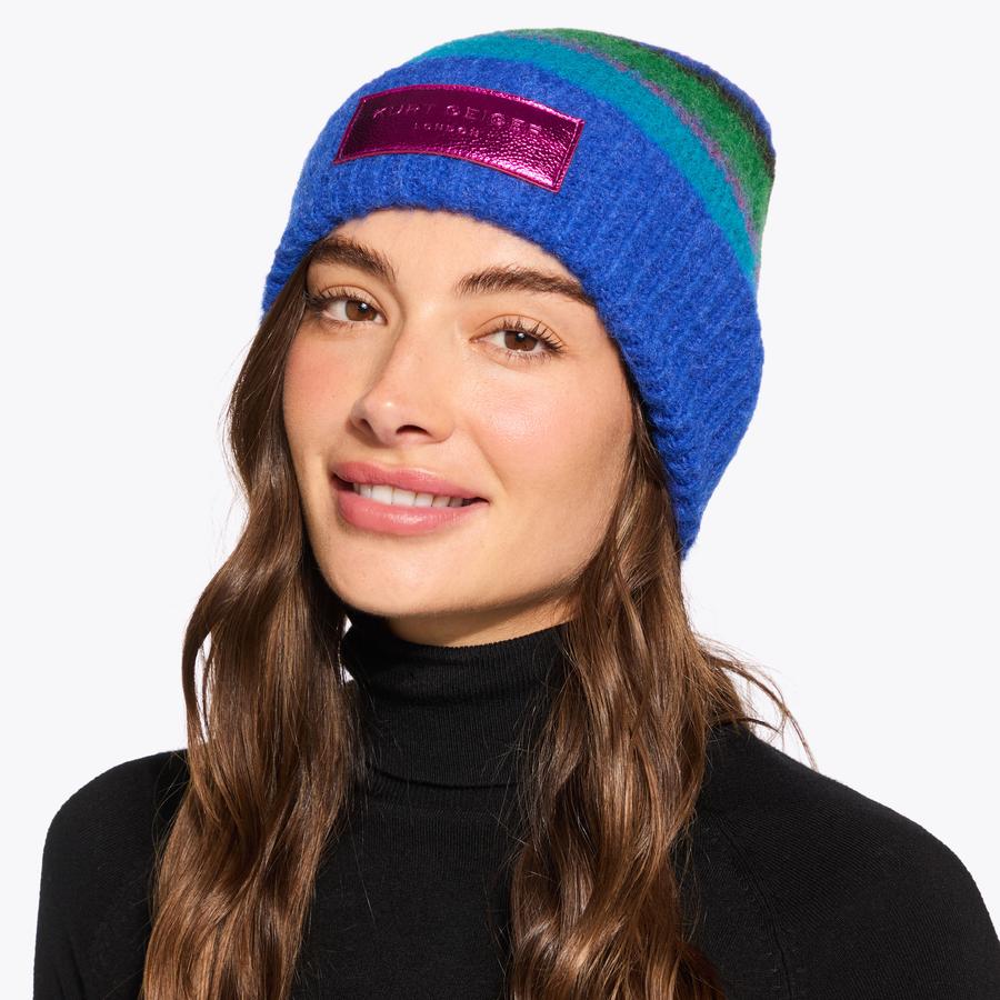 Kurt Geiger Rainbow Micro Bow Beanie Kurt Geiger Micro Bow Cuffed Beanie - Rainbow | Editorialist main image 3