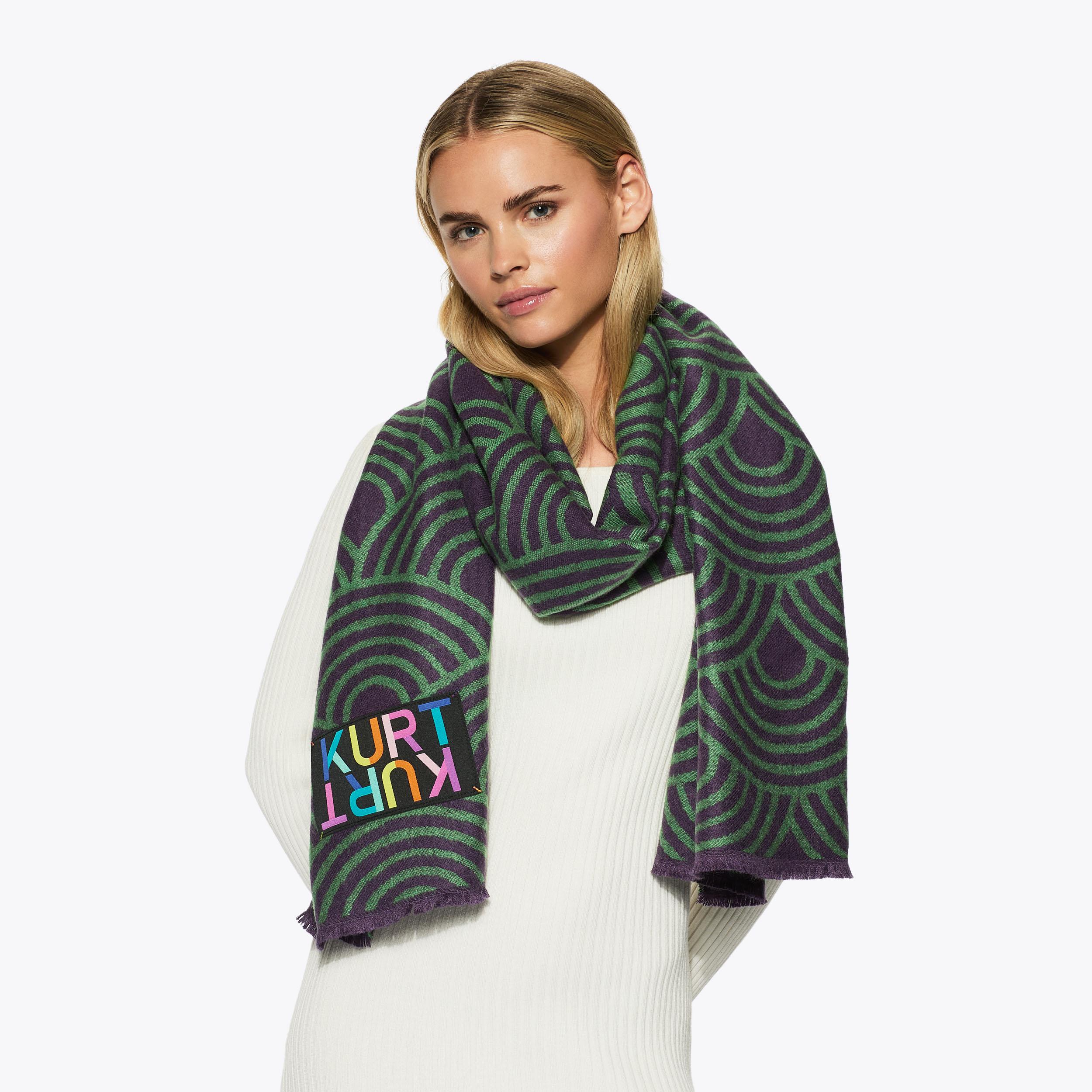 SOUTHBANK SCARF Green Purple Scarf by KURT GEIGER LONDON