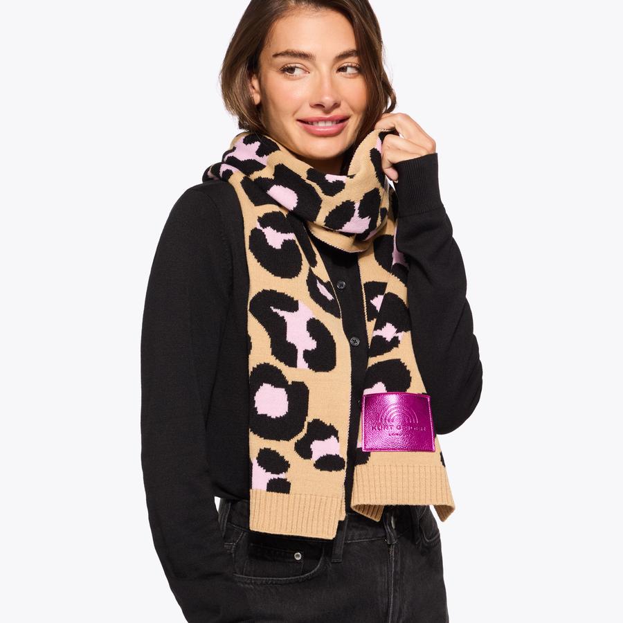 SM SOUTHBANK SCARF Leopard Print Scarf by KURT GEIGER LONDON