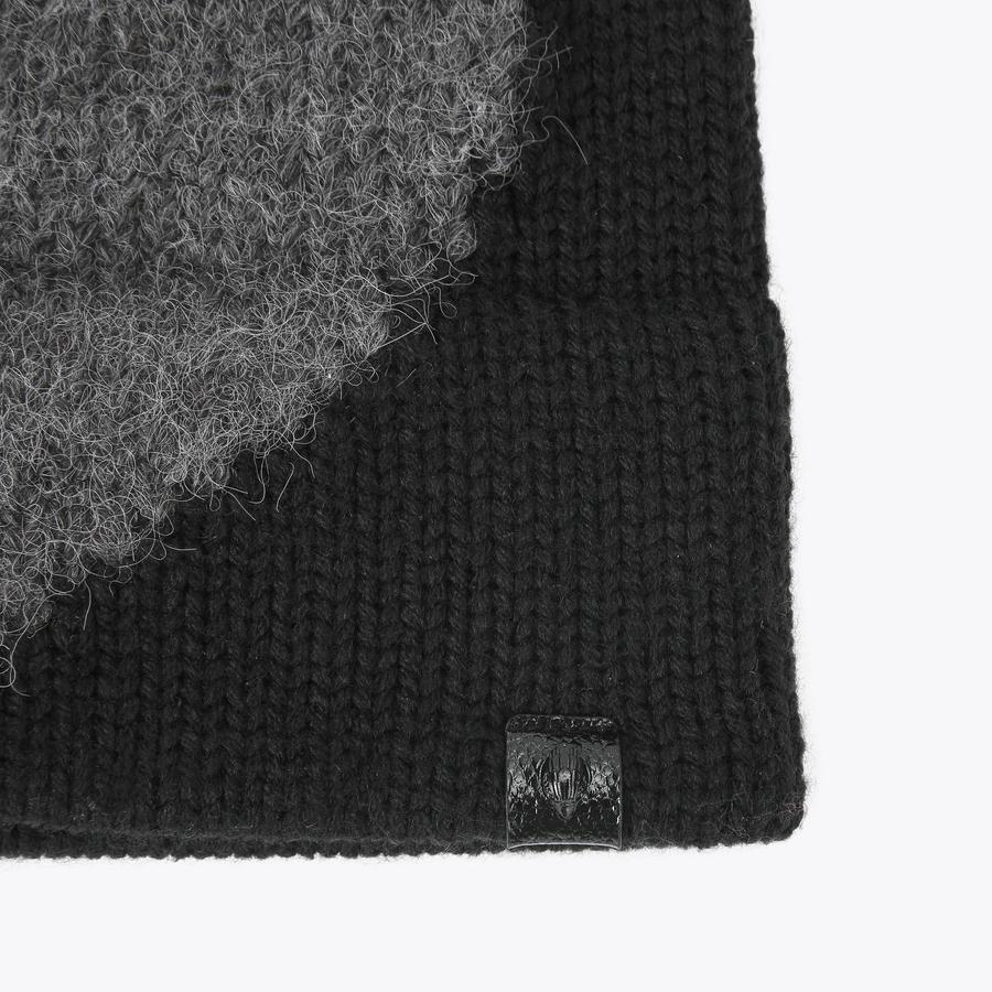 INTASIA HEART BEANIE Black Knitted Beanie by KURT GEIGER LONDON