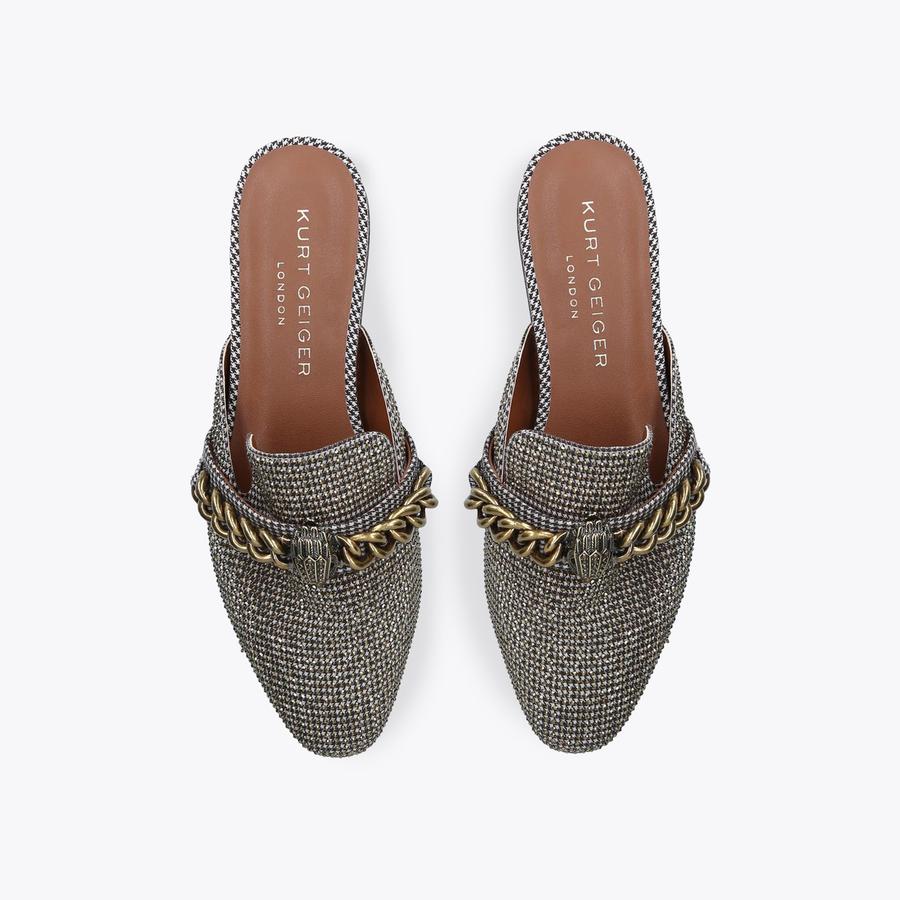 【正規品】Linen Blend Crystal Mules chelsea-mule-beige-fabric-kurt
