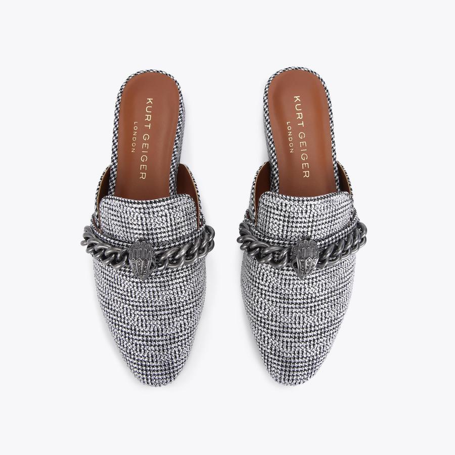 CHELSEA MULE Houndstooth Slip On Mules by KURT GEIGER LONDON