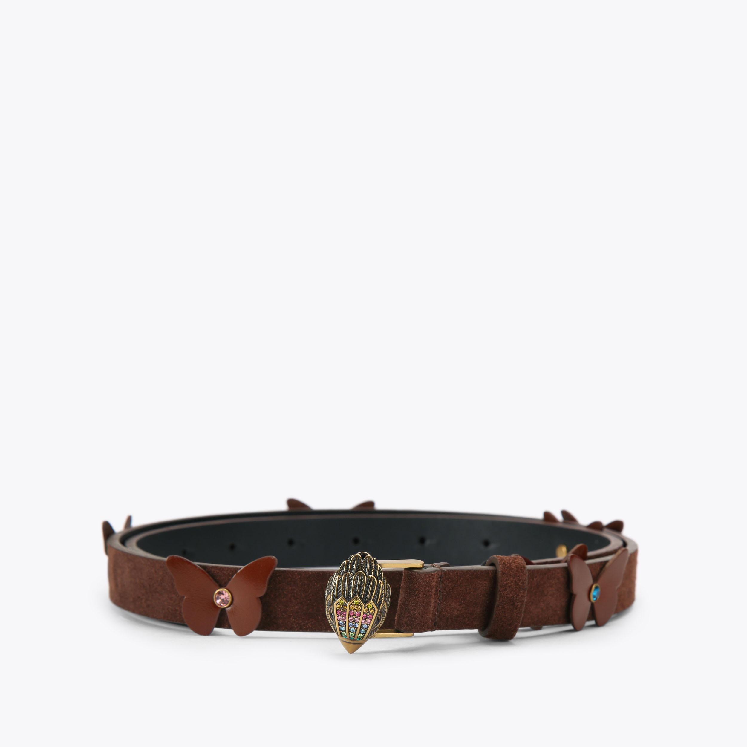 Kurt Geiger Eagle Buckle Saffiano Leather Belt 20 EAGLE BELT Brown Eagle Belt by Kurt Geiger London main image 3