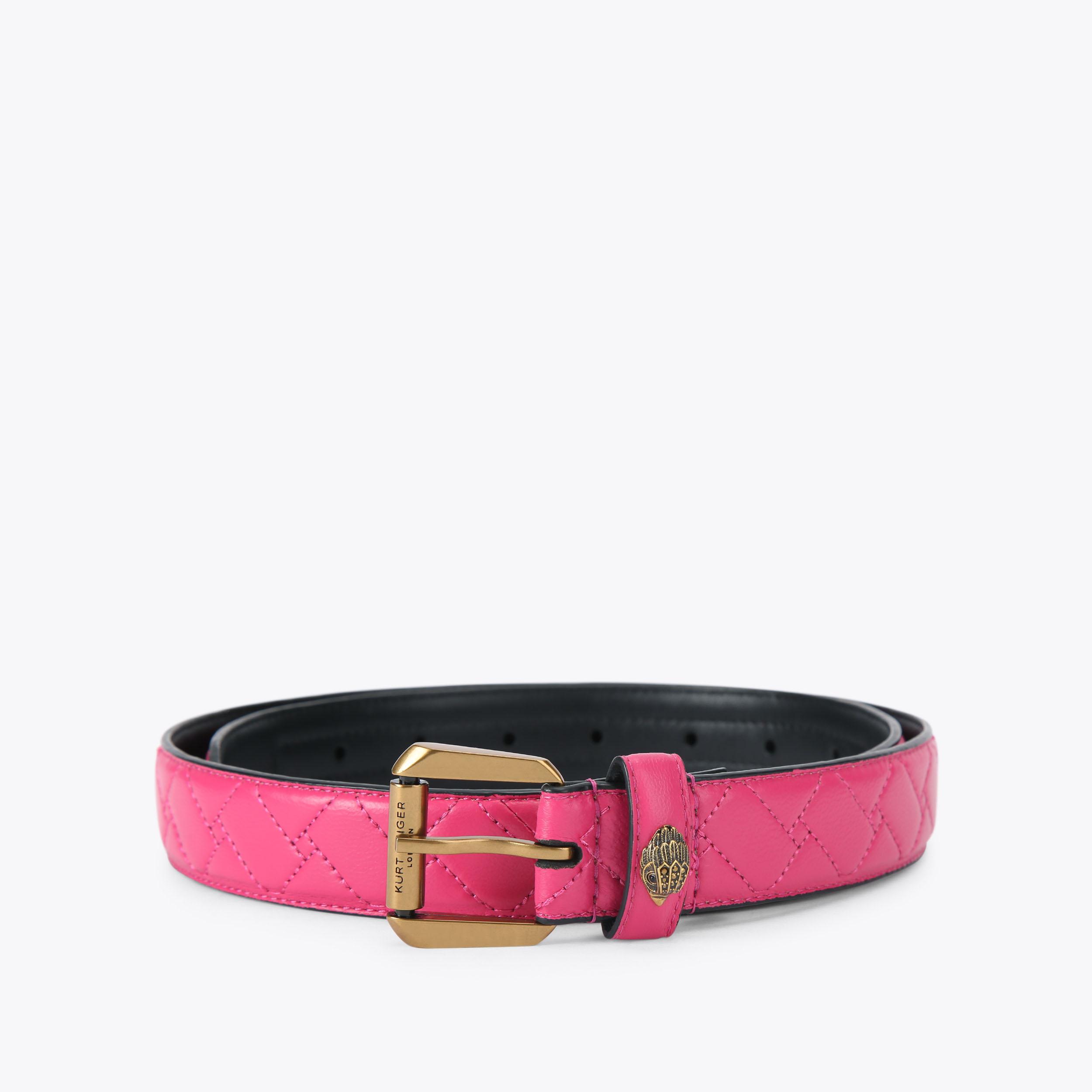 KENSINGTON 30 BELT Bright Pink Leather Belt by KURT GEIGER 