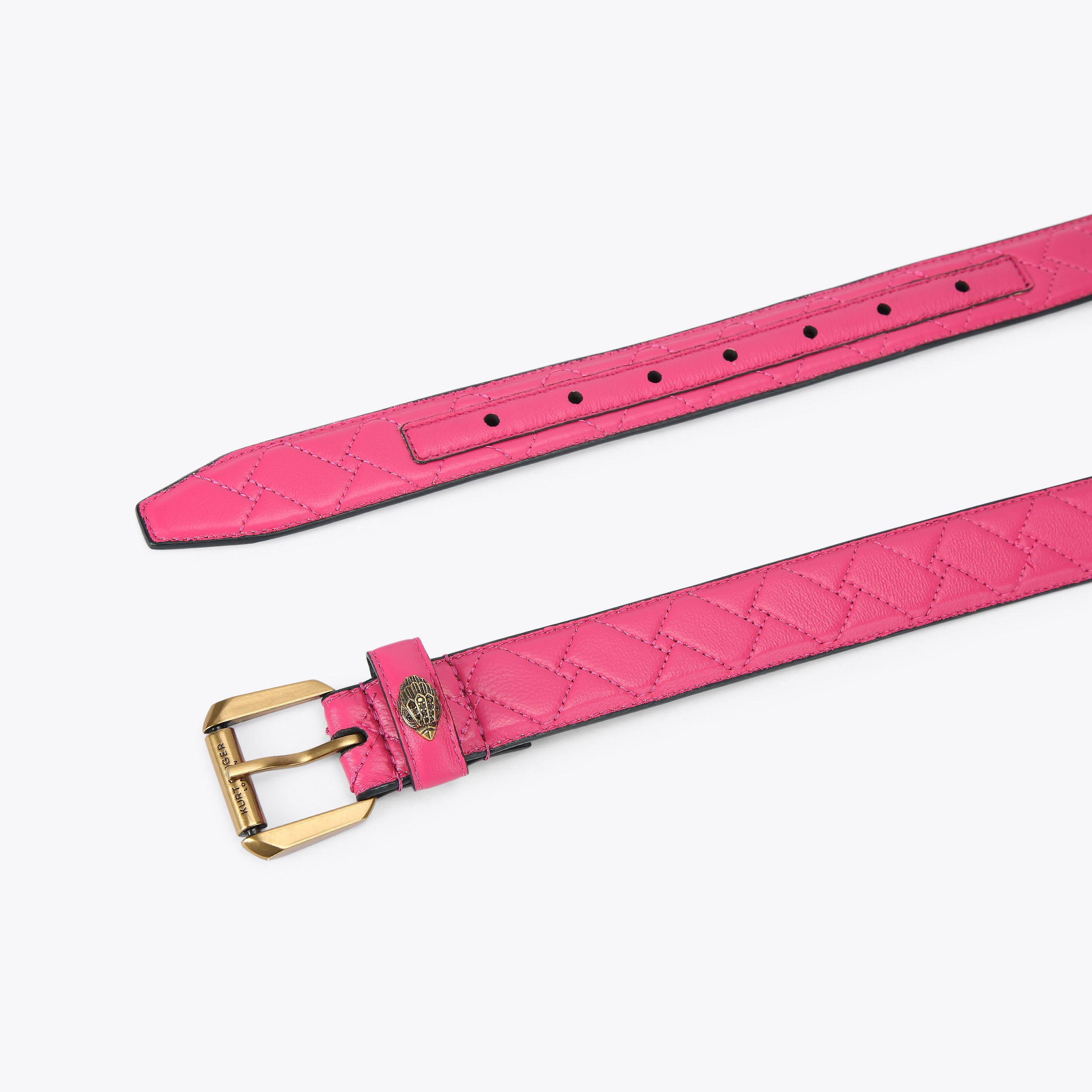 KENSINGTON 30 BELT Bright Pink Leather Belt by KURT GEIGER 