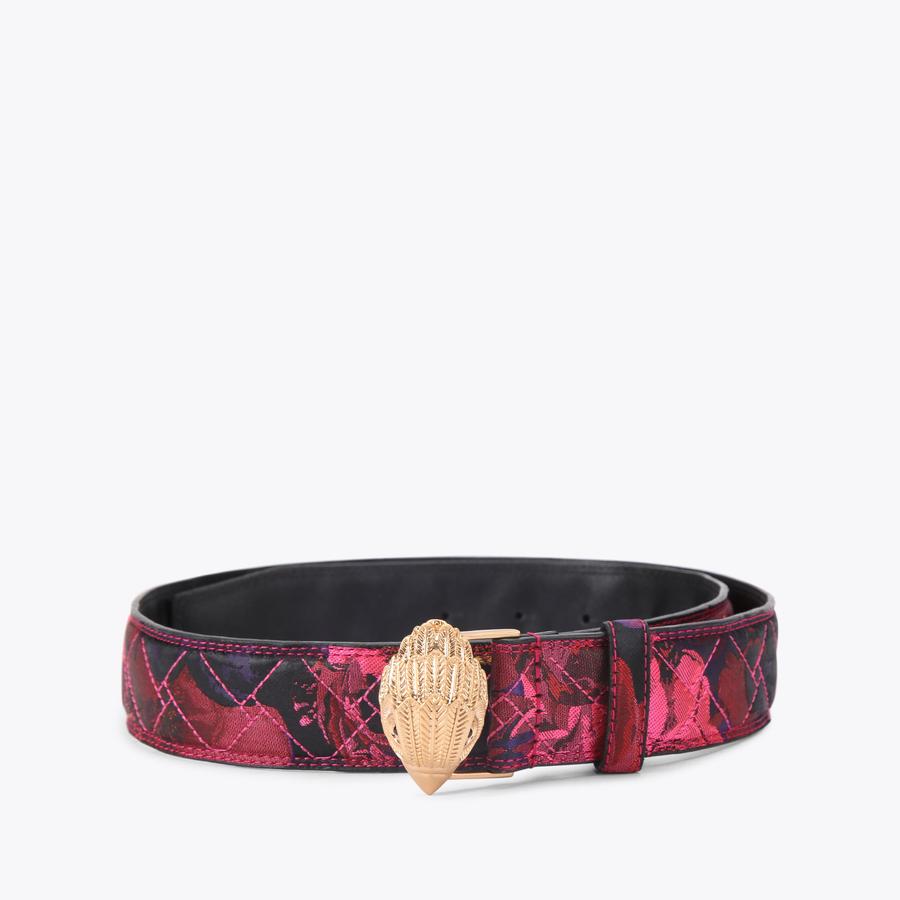 Kurt Geiger Multicolor Flower leather Belt. New. S/M. KENSINGTON 38 BELT Fabric Floral Kensington Belt by KURT  main image 4