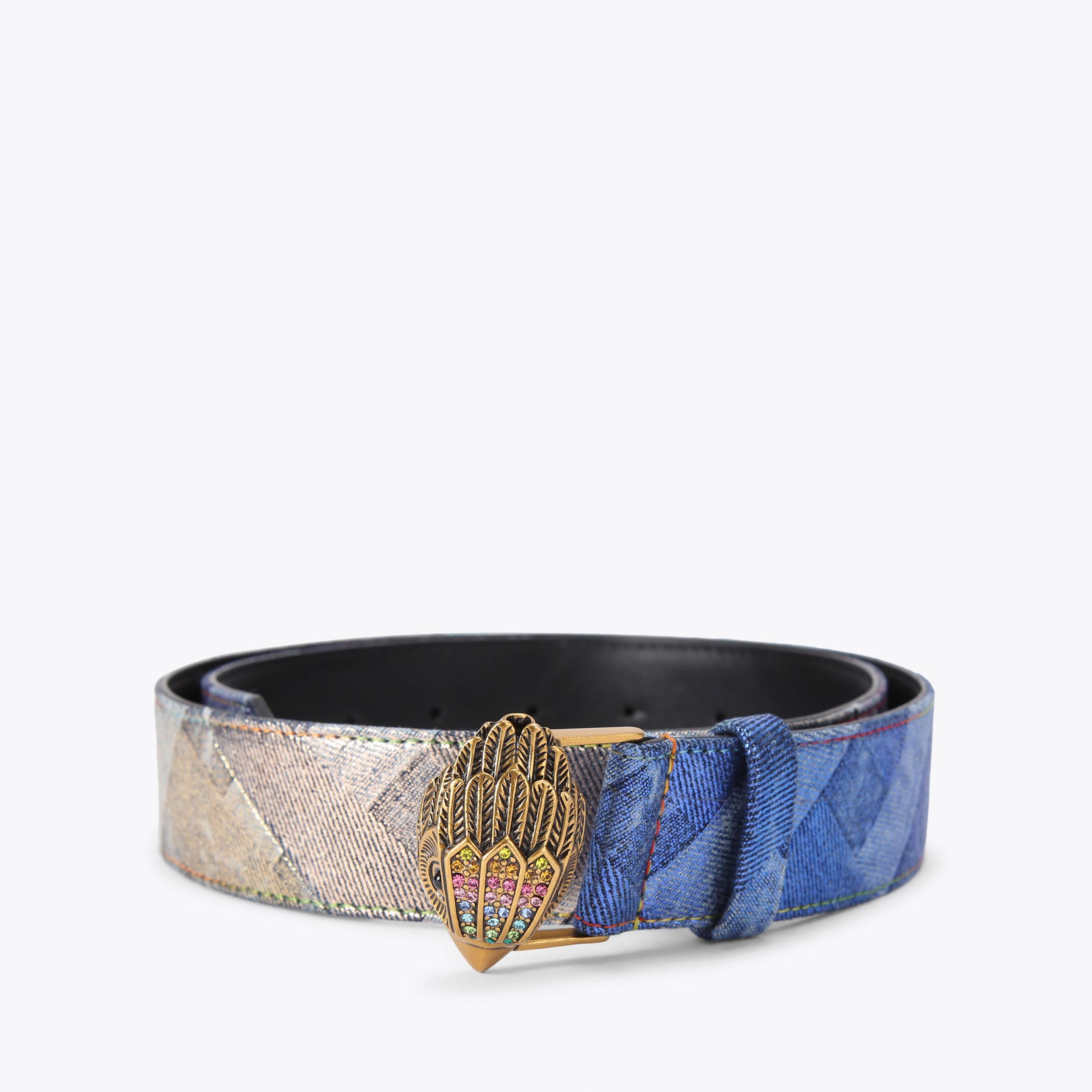 Kensington 38 Striped Suede Belt | Kurt Geiger