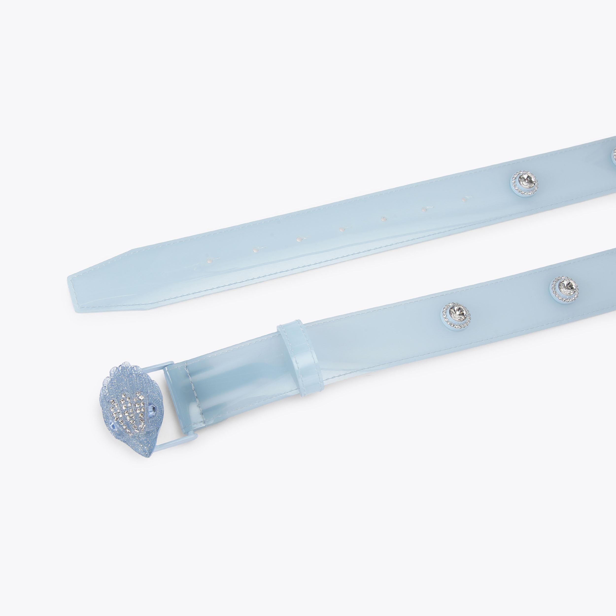 KENSINGTON 38 BELT Pale Blue Vinyl Belt by Kurt Geiger London