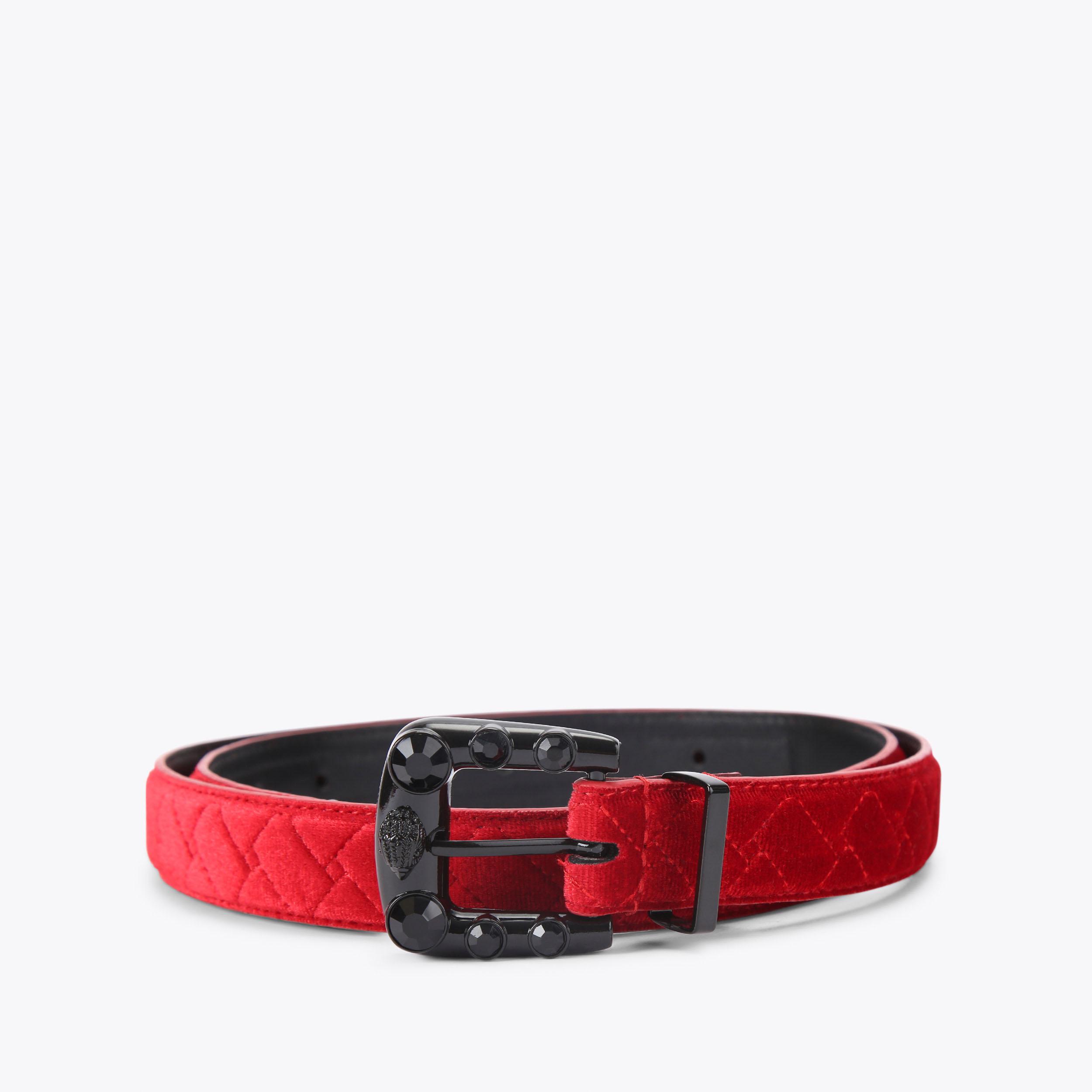 Maddox 25 Red Velvet Belt | Women's Belts | Kurt Geiger