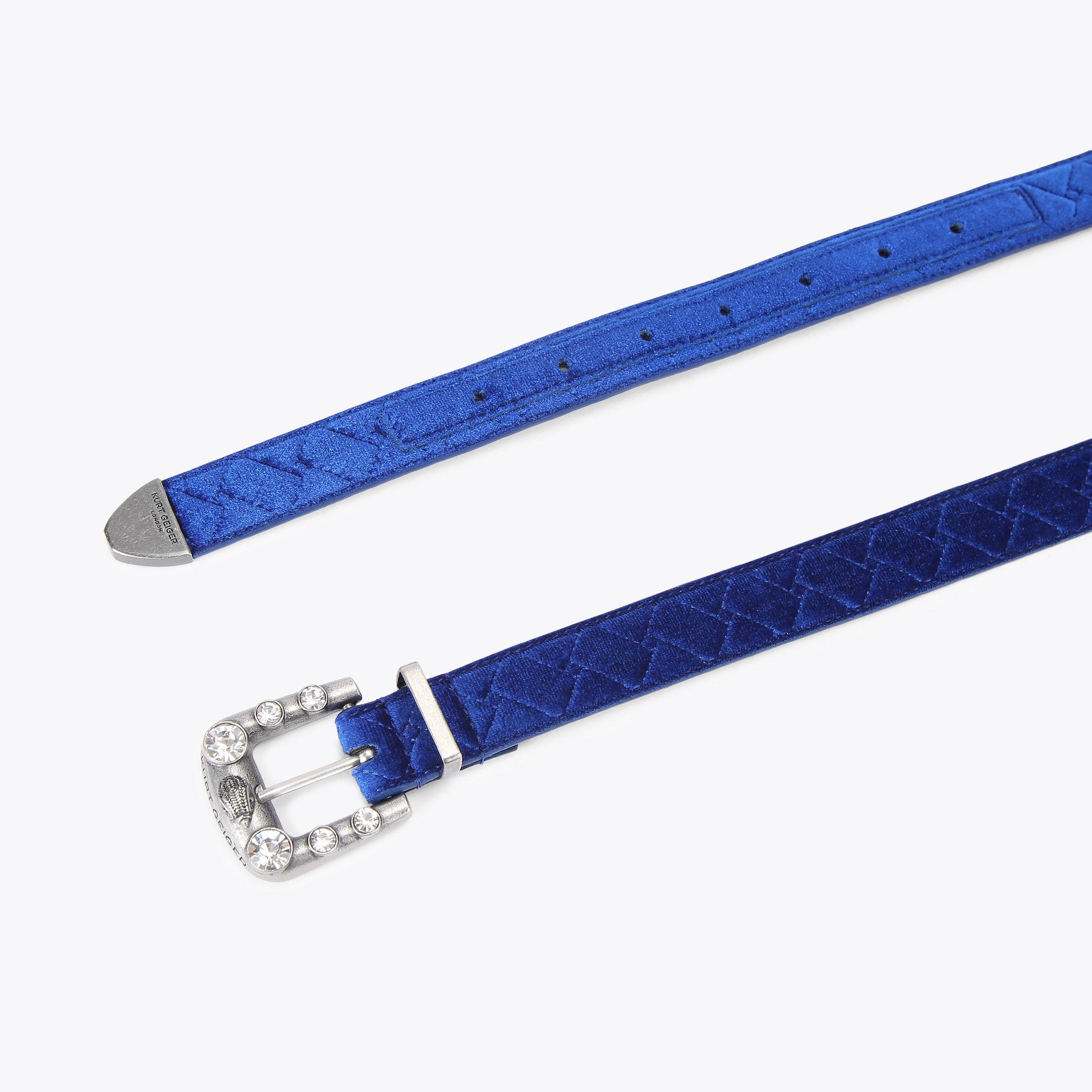 Blue Velvet Maddox Belt | Designer Belts | Kurt Geiger