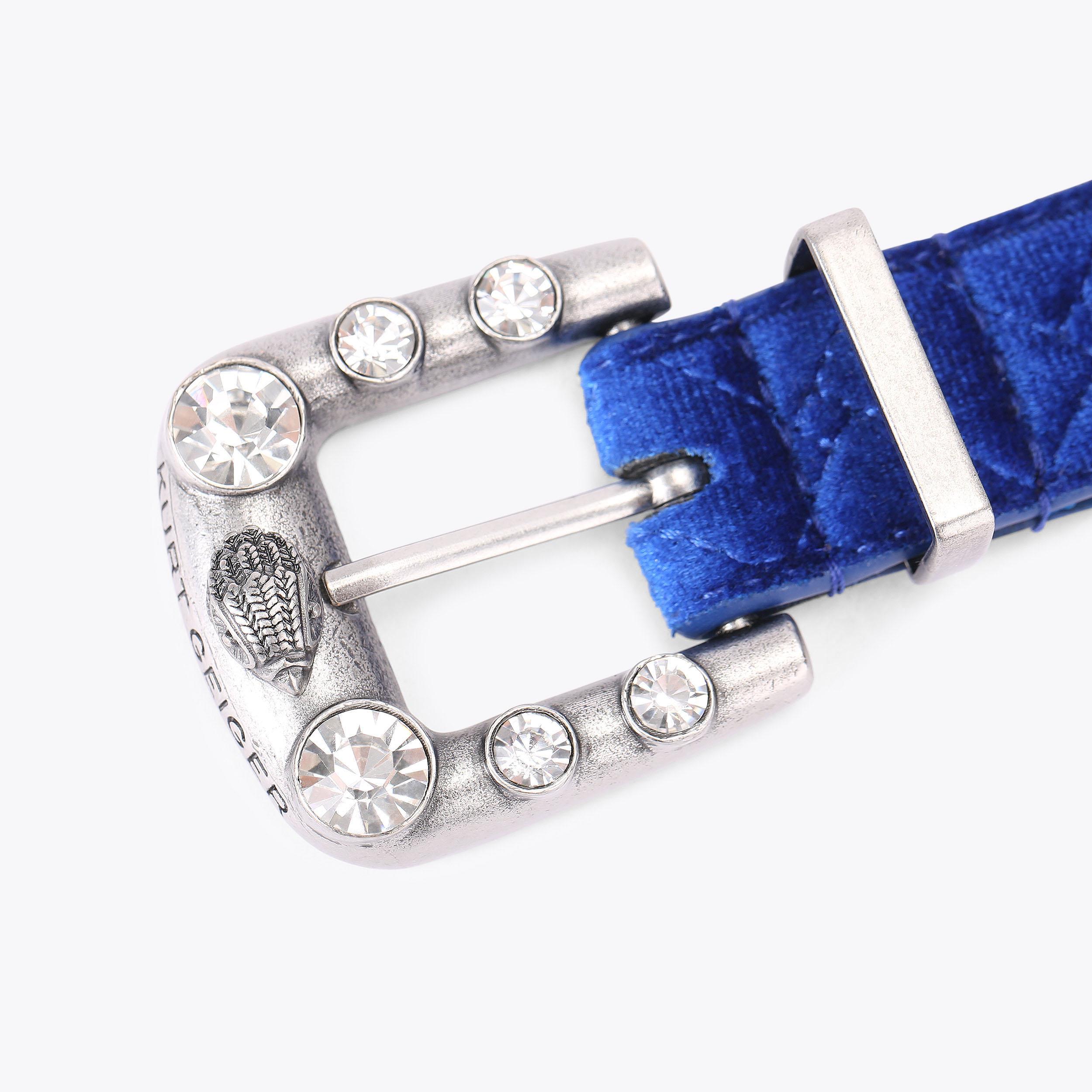 Blue Velvet Maddox Belt | Designer Belts | Kurt Geiger