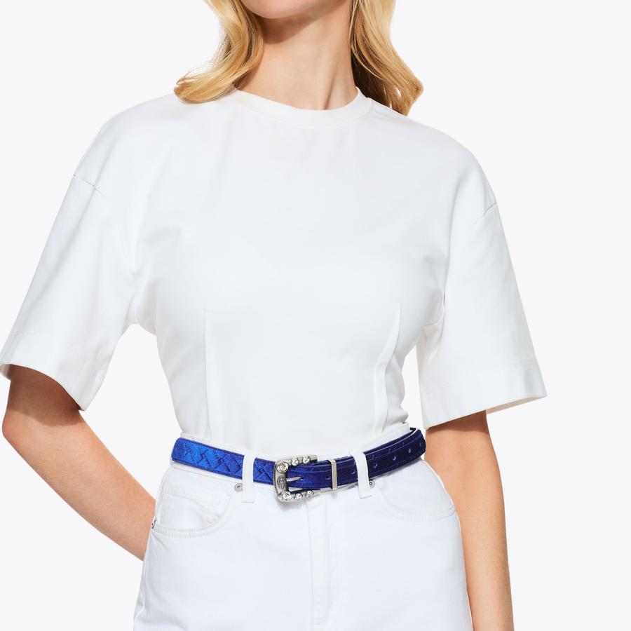 MADDOX 25 BELT Blue Velvet Belt by KURT GEIGER LONDON