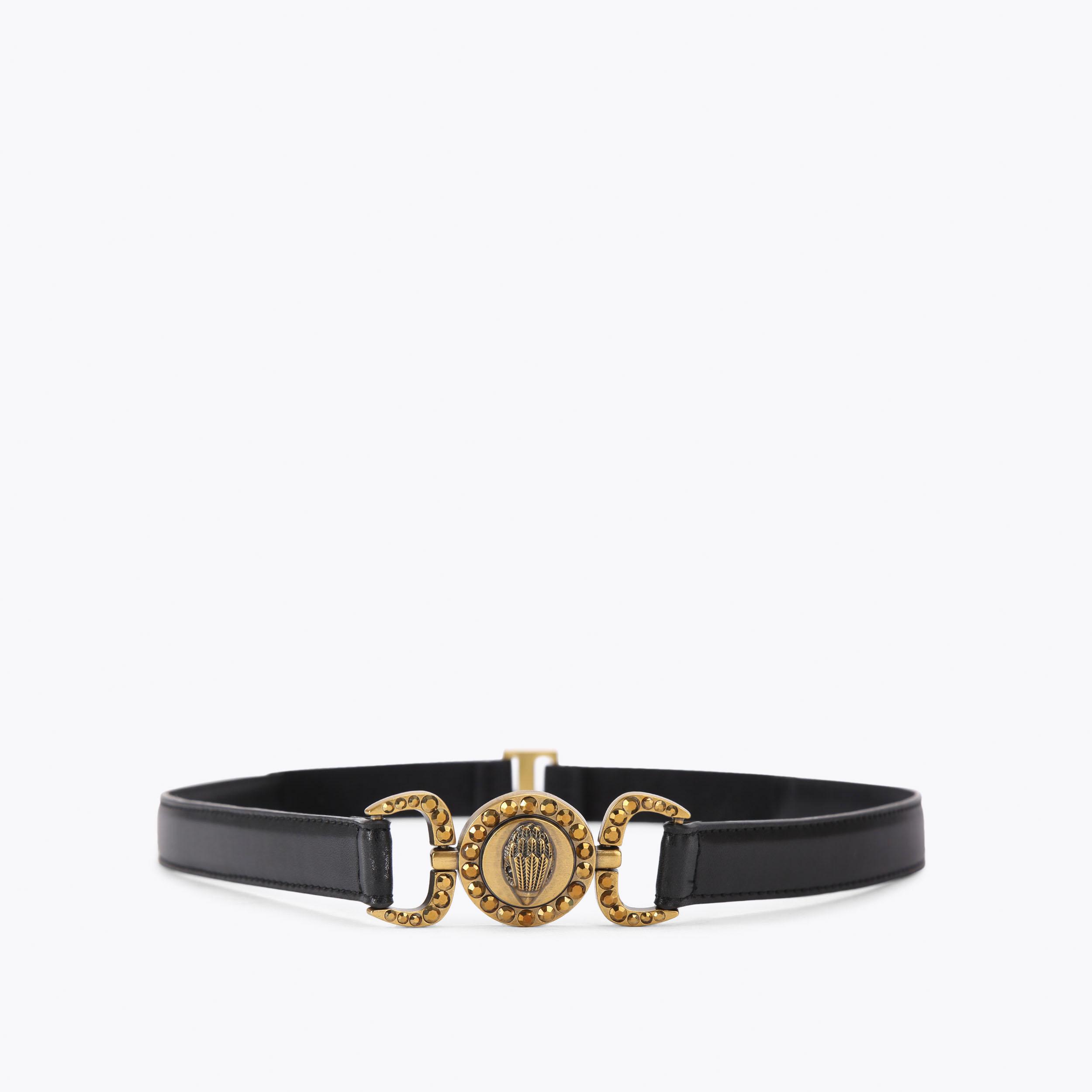 Mansion 20 Black Belt Chain Detail | Kurt Geiger
