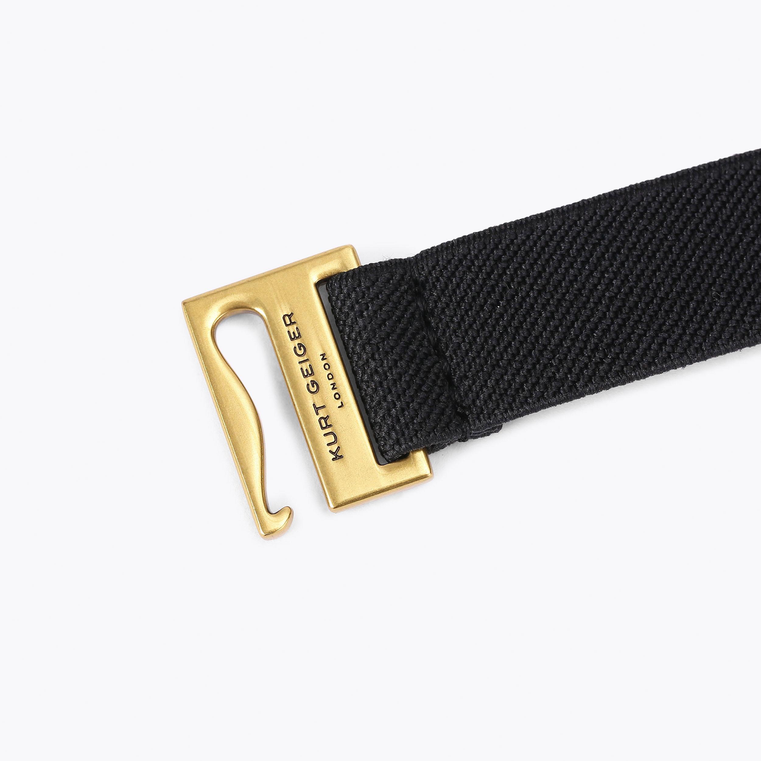 Mansion 20 Black Belt Chain Detail | Kurt Geiger