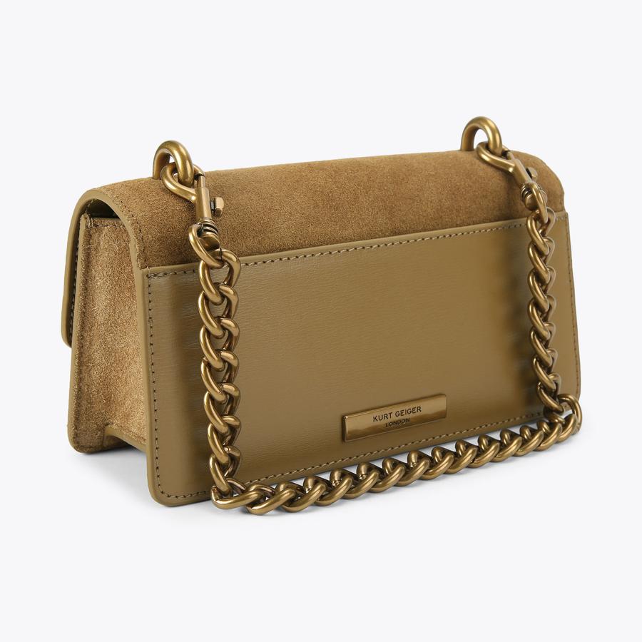[JILLSTUART]★LEATHER MEDIUM CHEMI BAG CHELSEA SM EASTW BAG Tan Suede Cross Body Bag by KURT GEIGER