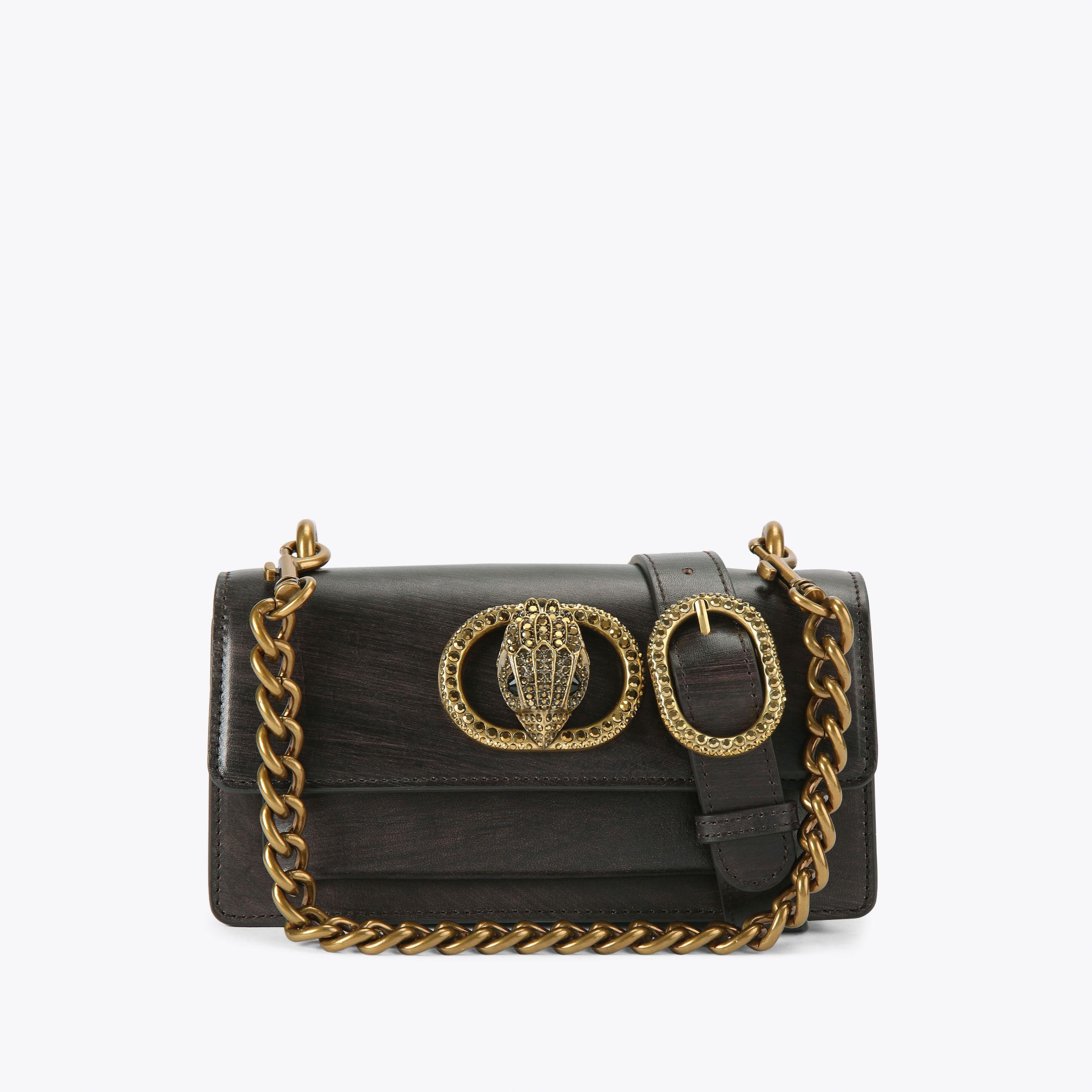 CHELSEA SM EASTW BAG Dark Brown Leather Cross Body Bag by KURT