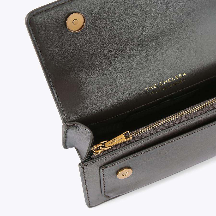 CHELSEA SM EASTW BAG Dark Brown Leather Cross Body Bag by KURT