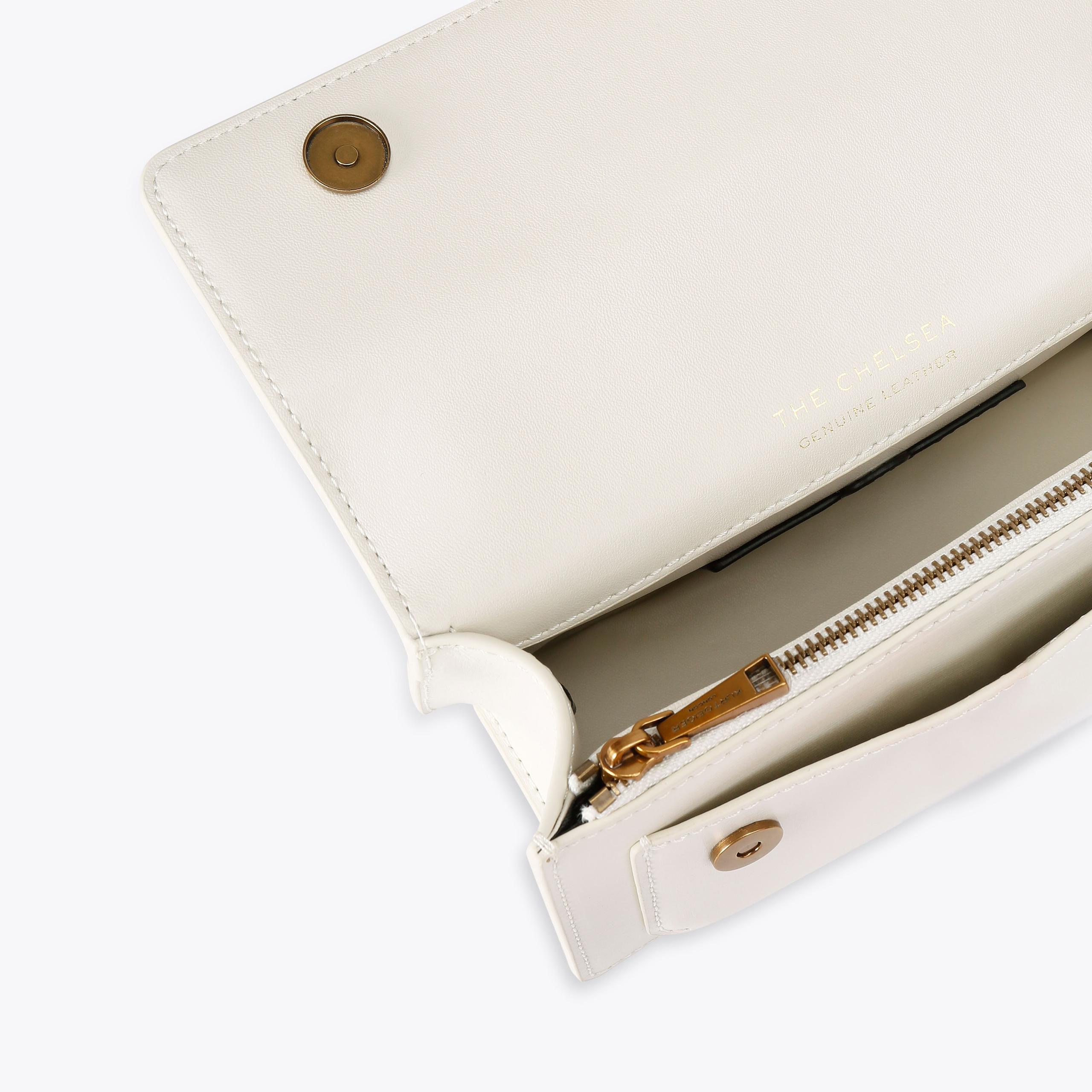 CHELSEA SM EASTW BAG Bone Leather Cross Body Bag by Kurt Geiger London