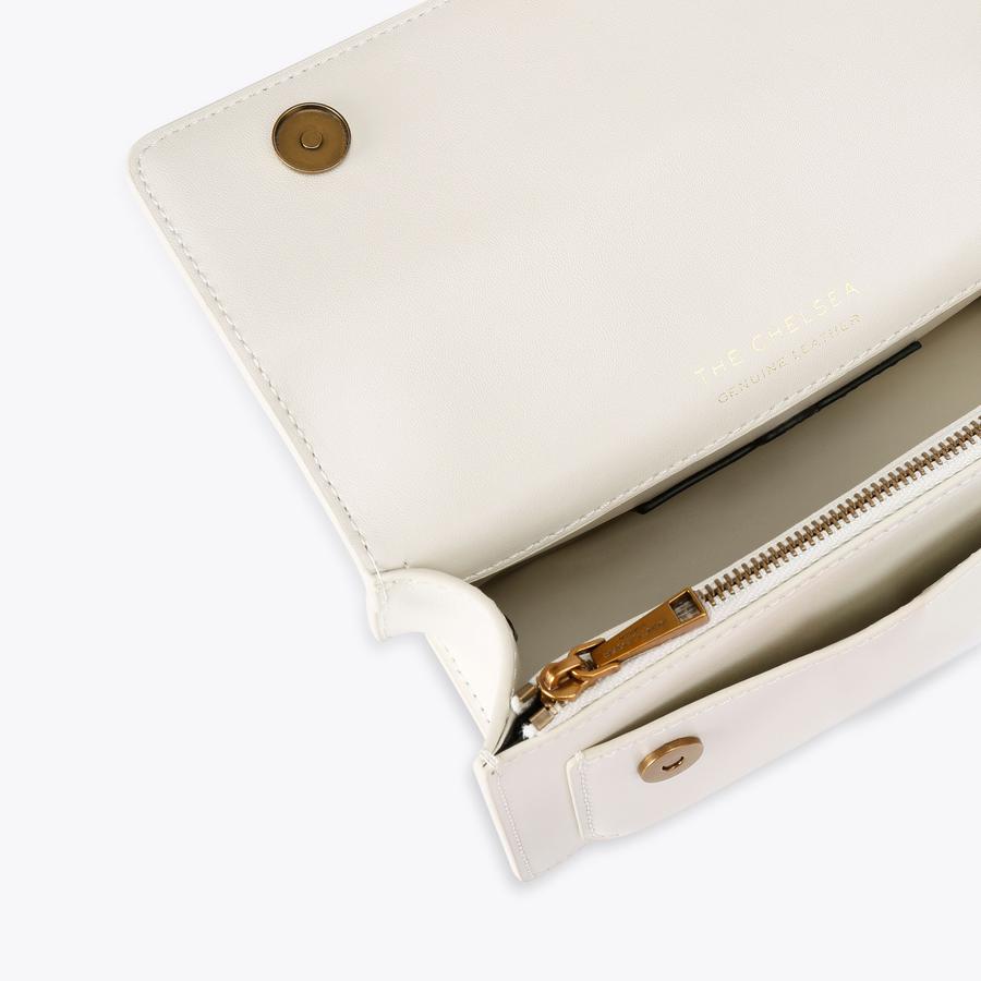 CHELSEA SM EASTW BAG Bone Leather Cross Body Bag by Kurt Geiger London