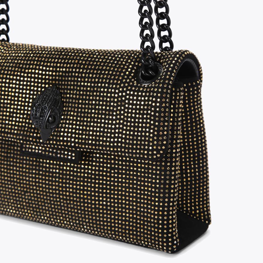FABRIC MINI KENSINGTON DR Gold Crystal Cross Body Purse by KURT