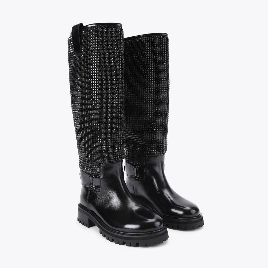 KURT KNEE BOOT Black Crystal Knee High Boot by KURT GEIGER