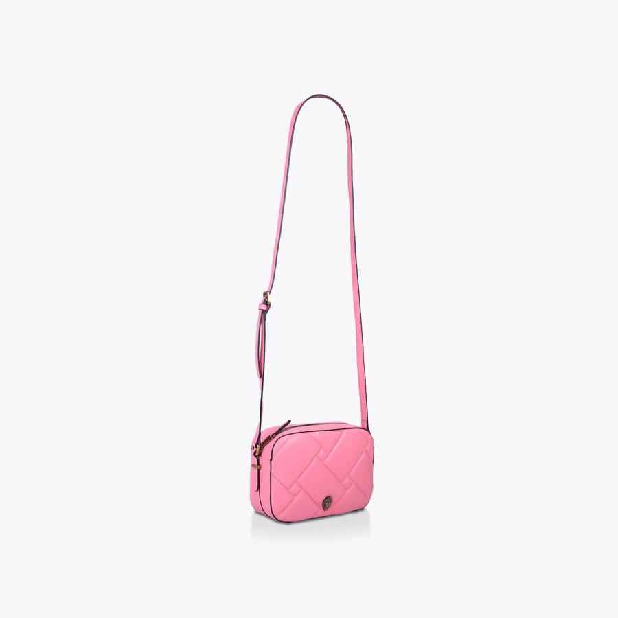 KENSINGTON CROSS BODY Pink Leather Quilted Camera Purse by