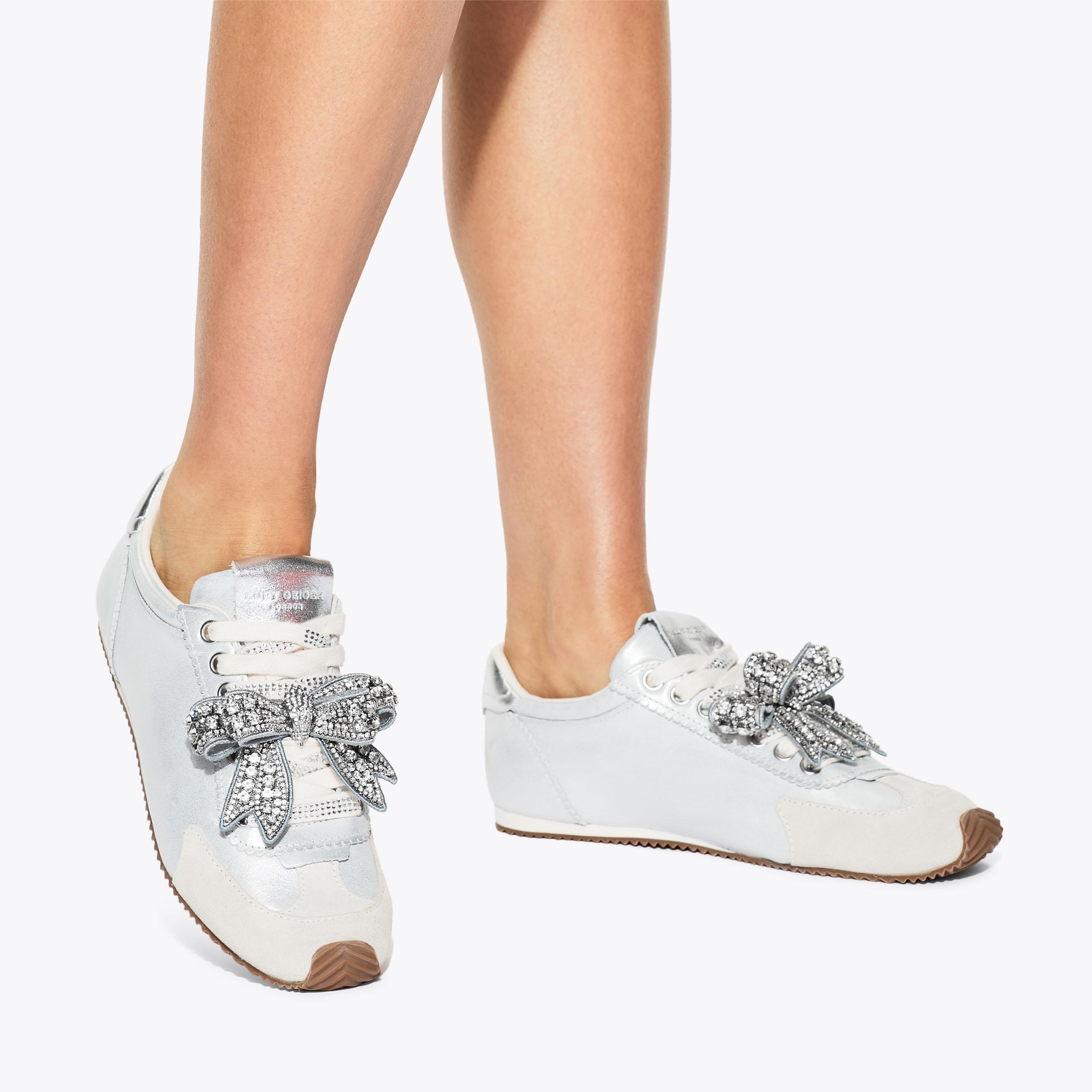 ISLINGTON BOW SNEAKER Metallic Leather Sneaker by KURT GEIGER LONDON