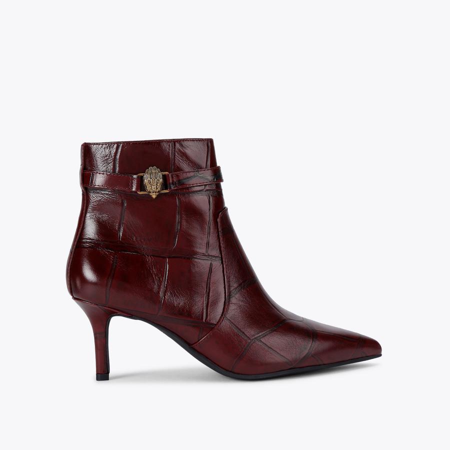Wine Croc Kensington Ankle Boots | Kurt Geiger display picture 1
