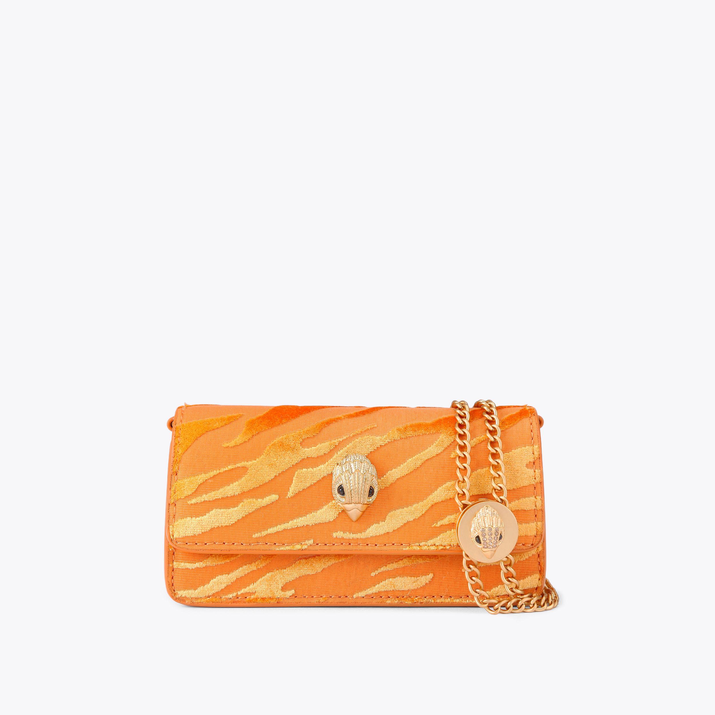 LONG NANO SHOREDITCH Green Velvet Fabric Bag by KURT GEIGER LONDON