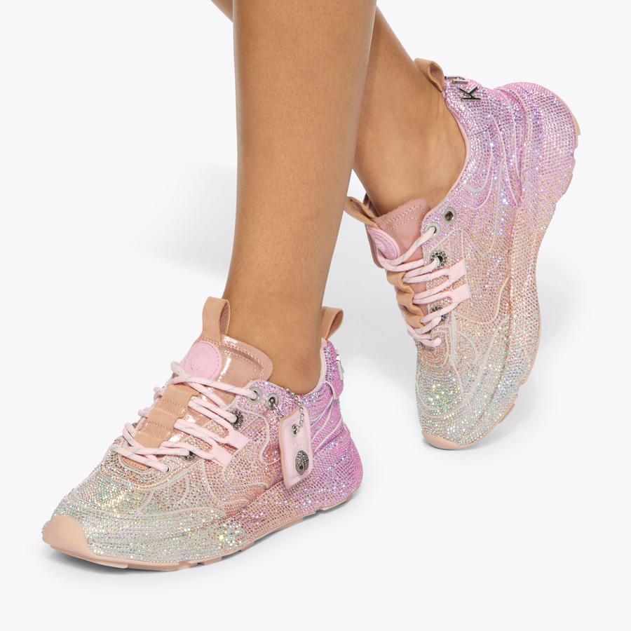 KURT CRYSTAL RUNNER Pink Lace Up Sneaker by Kurt Geiger London