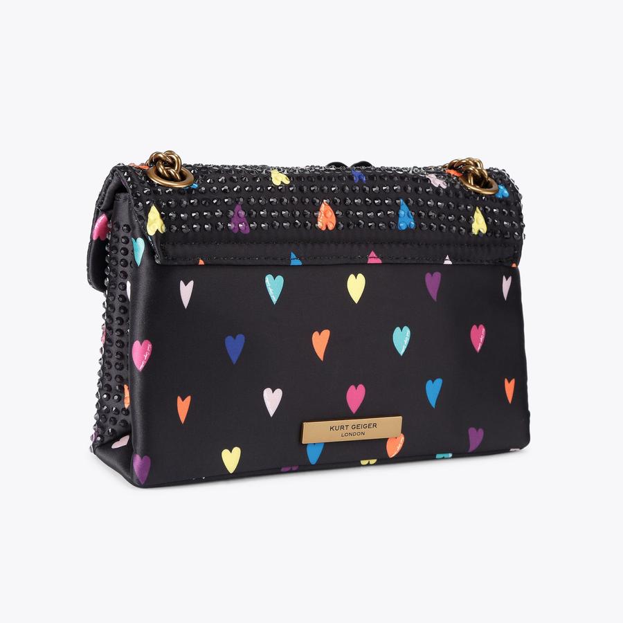 FABRIC MINI KENSINGTON Heart Cross Body Bag by KURT GEIGER LONDON
