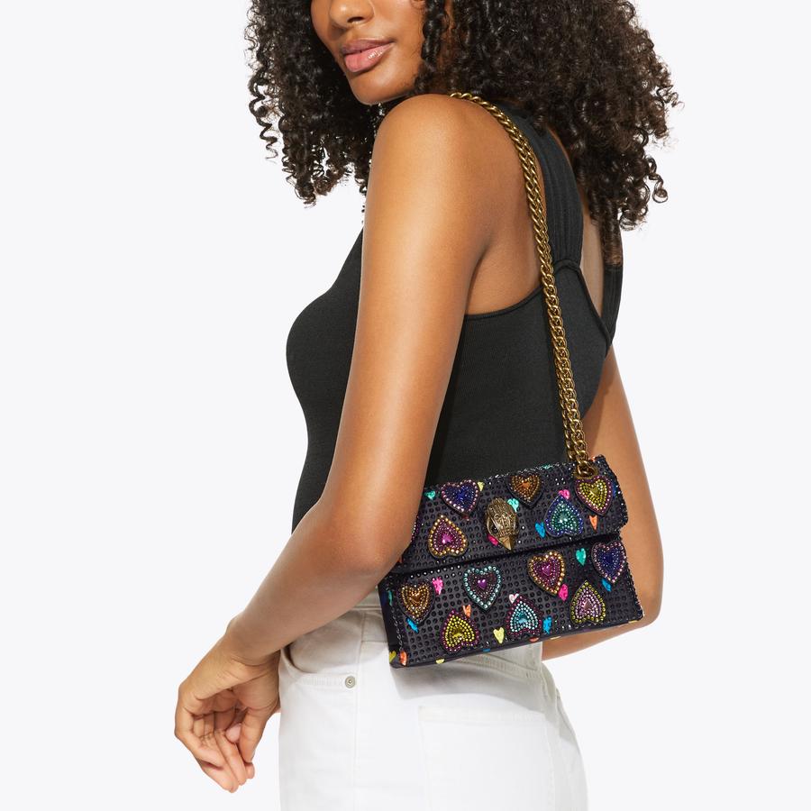 FABRIC MINI KENSINGTON Heart Cross Body Bag by KURT GEIGER LONDON