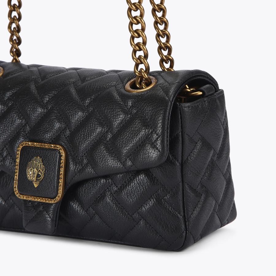 PIMLICO BAG Black Grained Shoulder Bag by KURT GEIGER LONDON