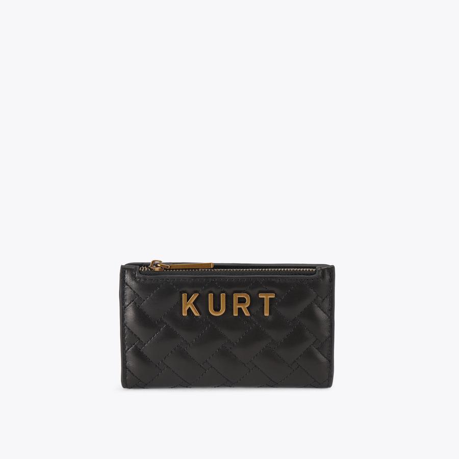 KENSINGTON BIFOLD W KURT Black Branded Bifold Wallet by KURT
