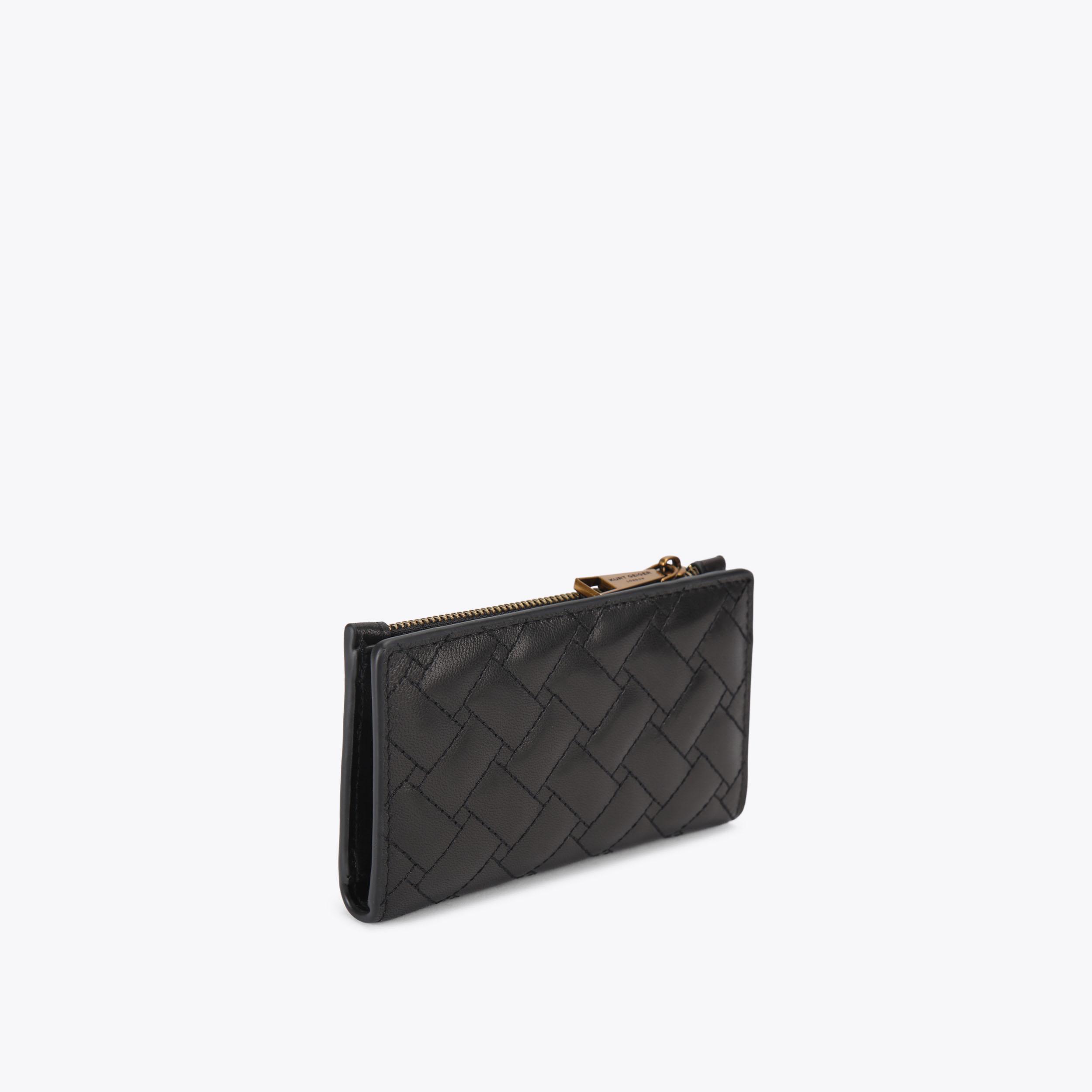 KENSINGTON BIFOLD W KURT Black Branded Bifold Wallet by KURT