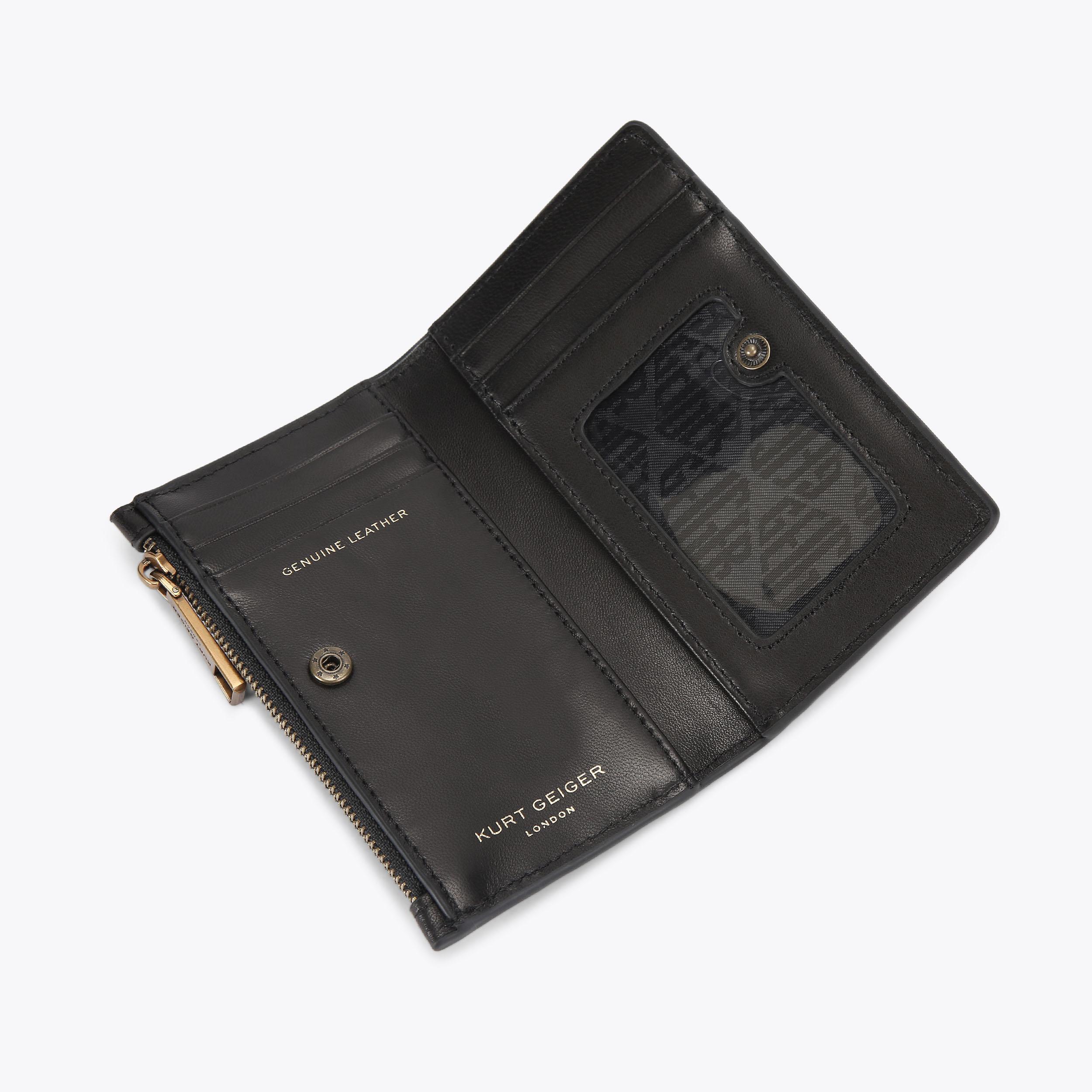 KENSINGTON BIFOLD W KURT Black Branded Bifold Wallet by KURT